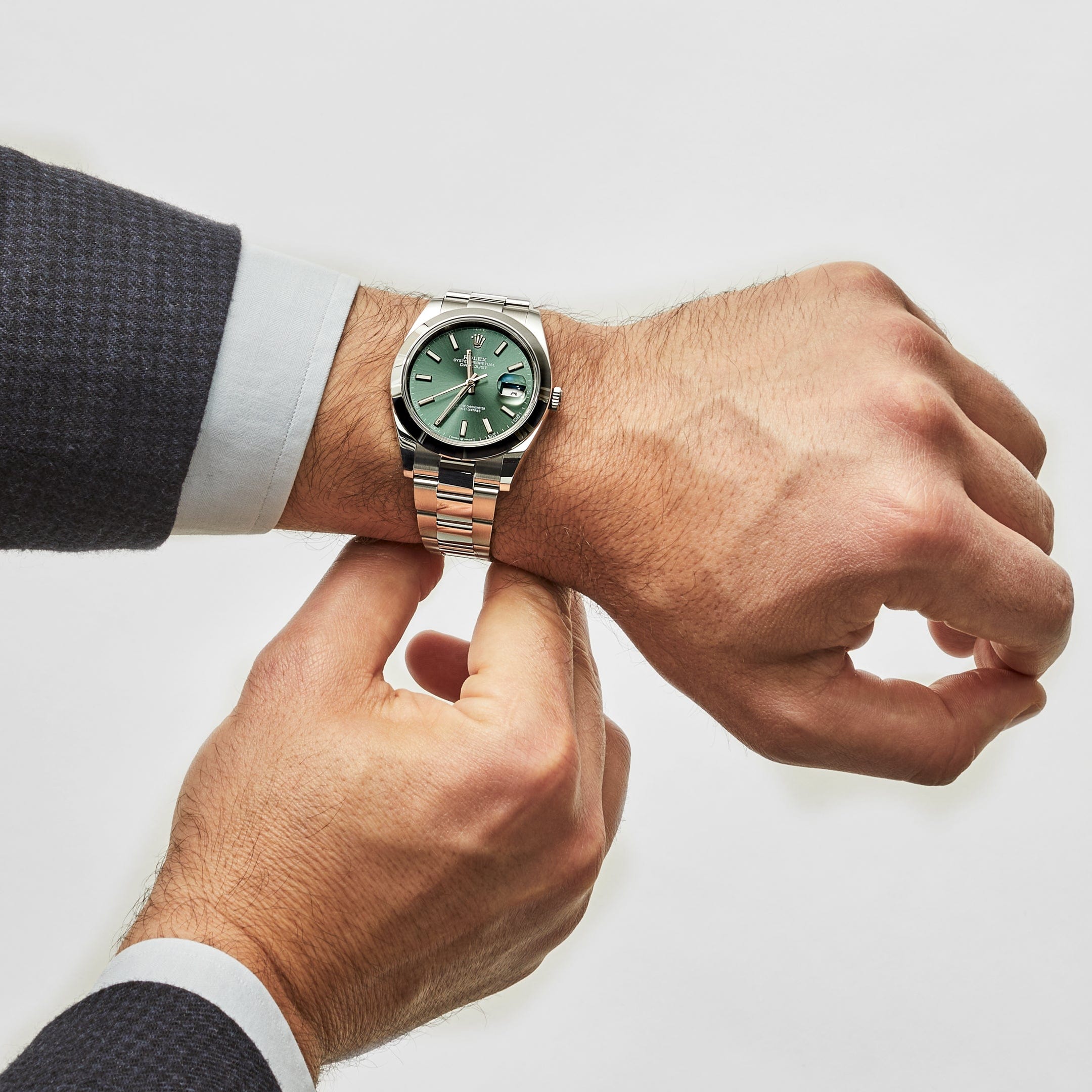 Rolex Datejust 41 Mint Green Dial Steel Oyster Bracelet 126300 (2022) Wrist Aficionado