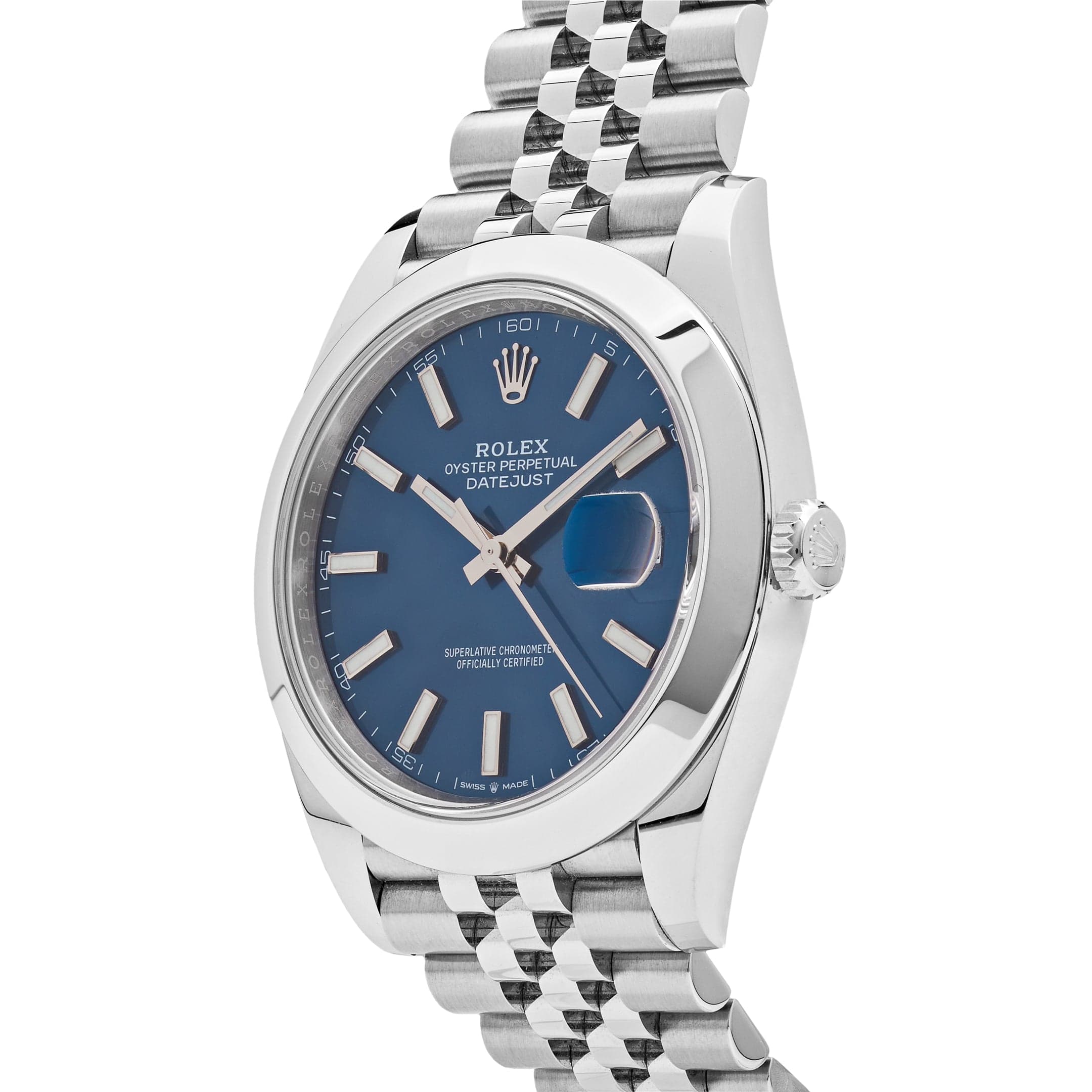 Luxury Watch Rolex Datejust 41 Stainless Steel Blue Dial Jubilee 126300 Wrist Aficionado
