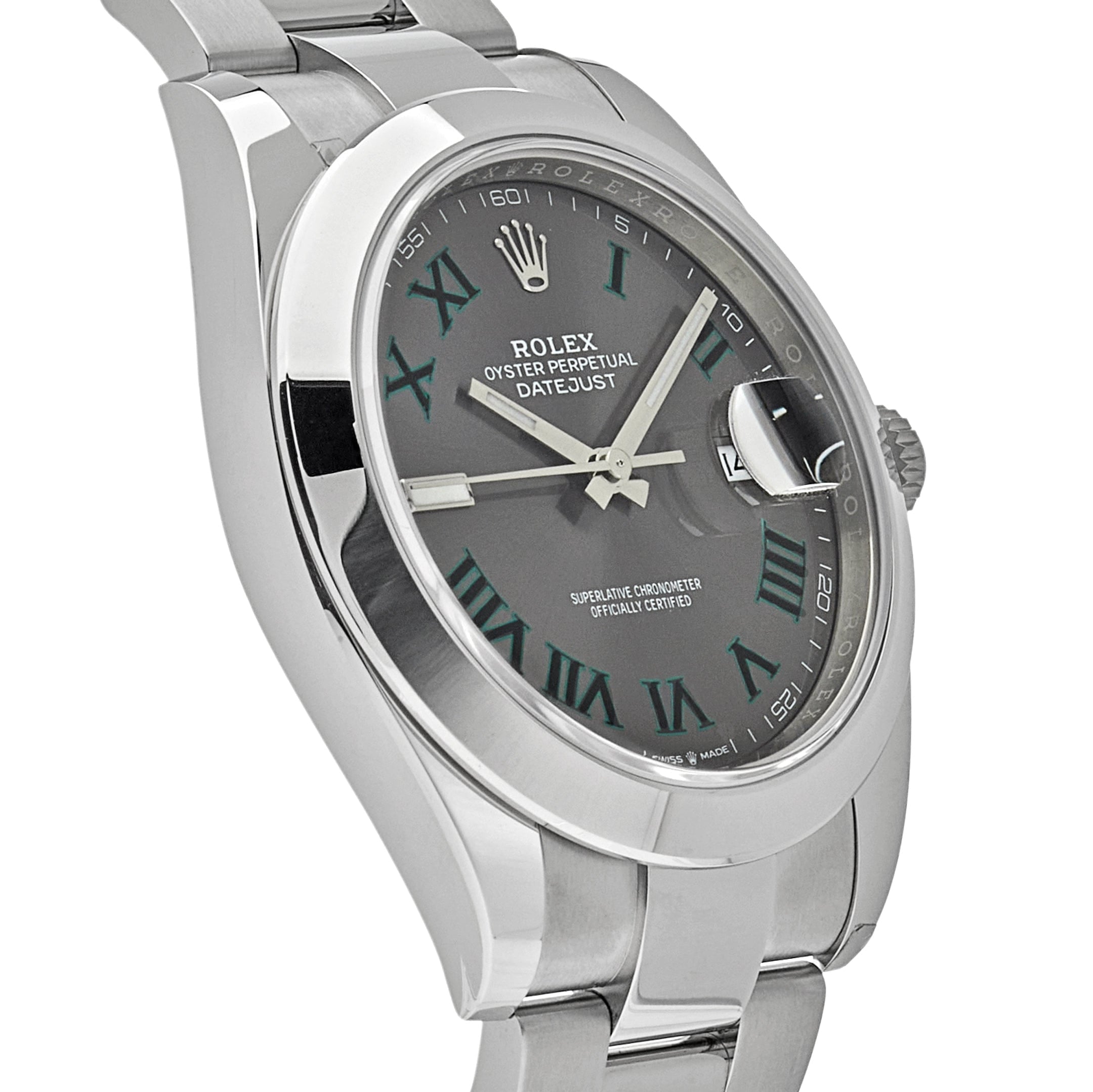 Luxury Watch Rolex Datejust 41 Stainless Steel Slate Wimbledon Dial 126300 Wrist Aficionado