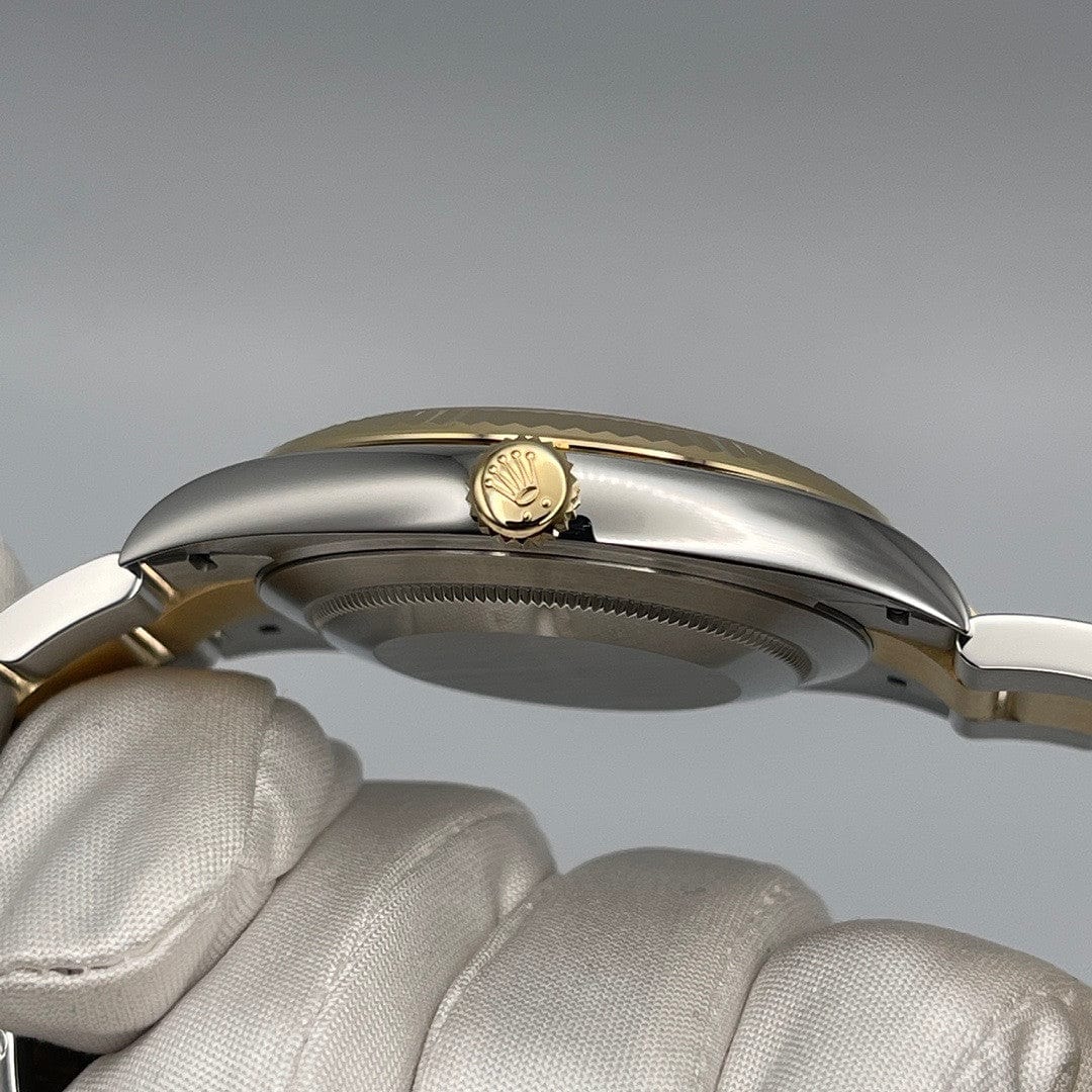 Luxury Watch Rolex Datejust 41 Yellow Gold & Stainless Steel Slate/Green Roman Dial 126333 Wrist Aficionado