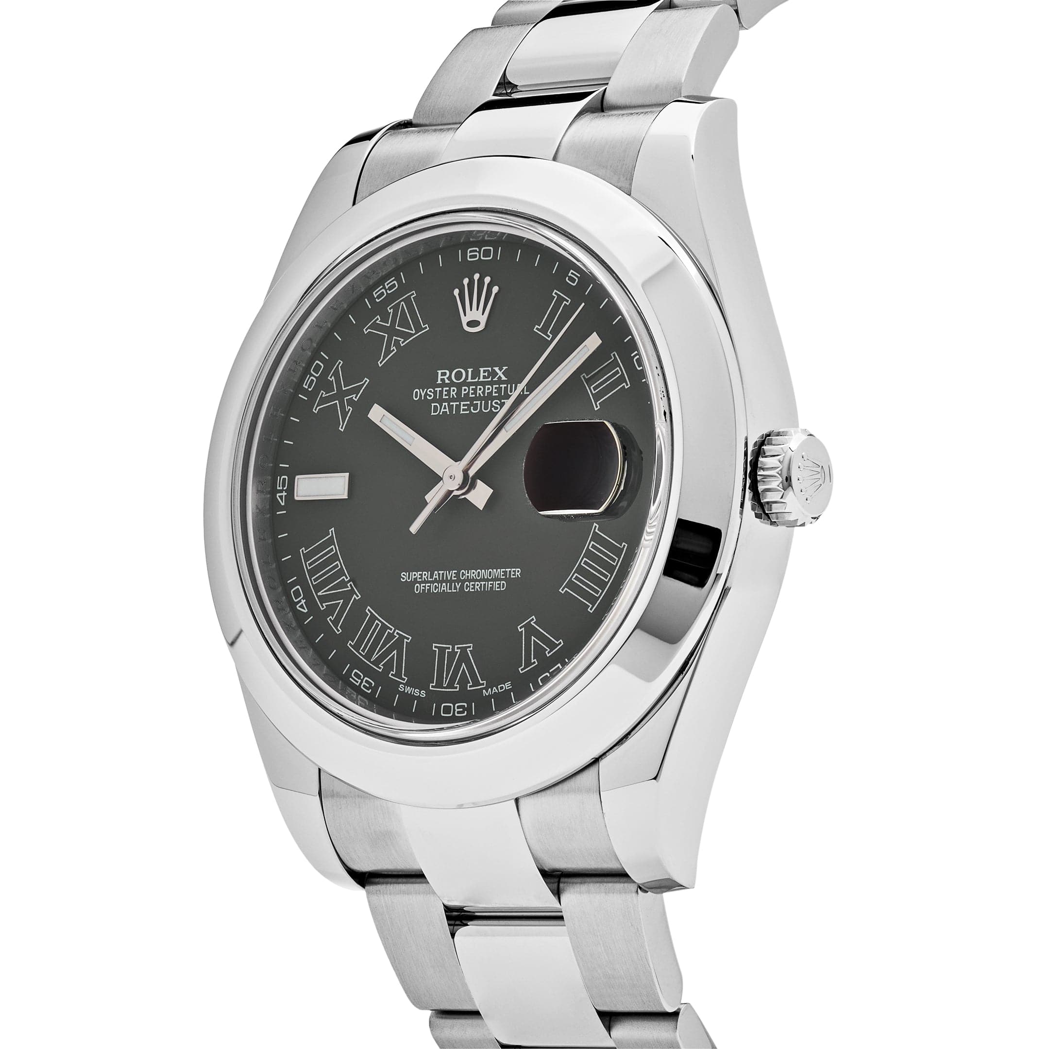 Rolex Datejust Stainless Steel Gray Roman Dial 116300 Wrist Aficionado