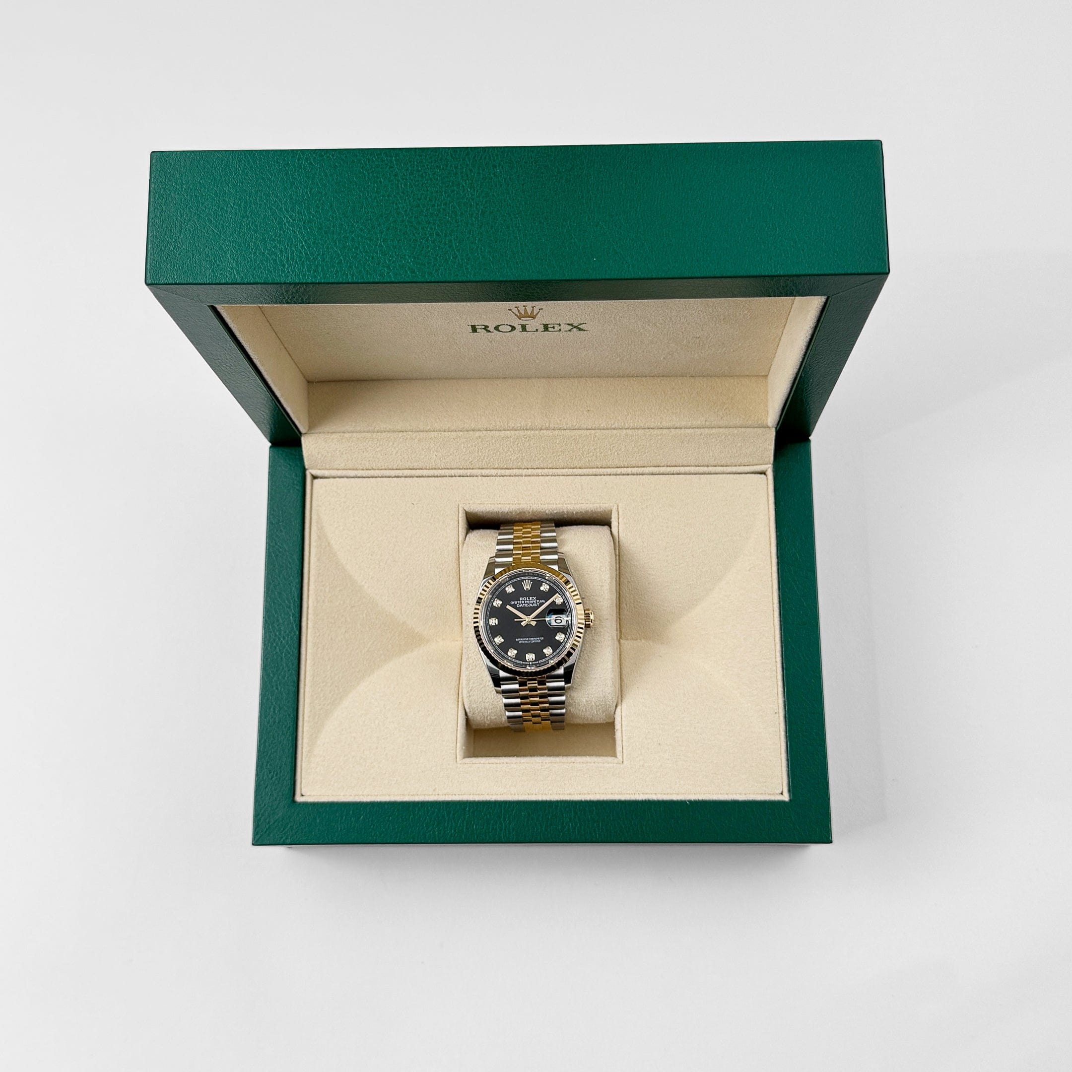 Rolex Datejust36 126233 Stainless Steel Yellow Gold Black Diamond Dial Jubilee (2024)