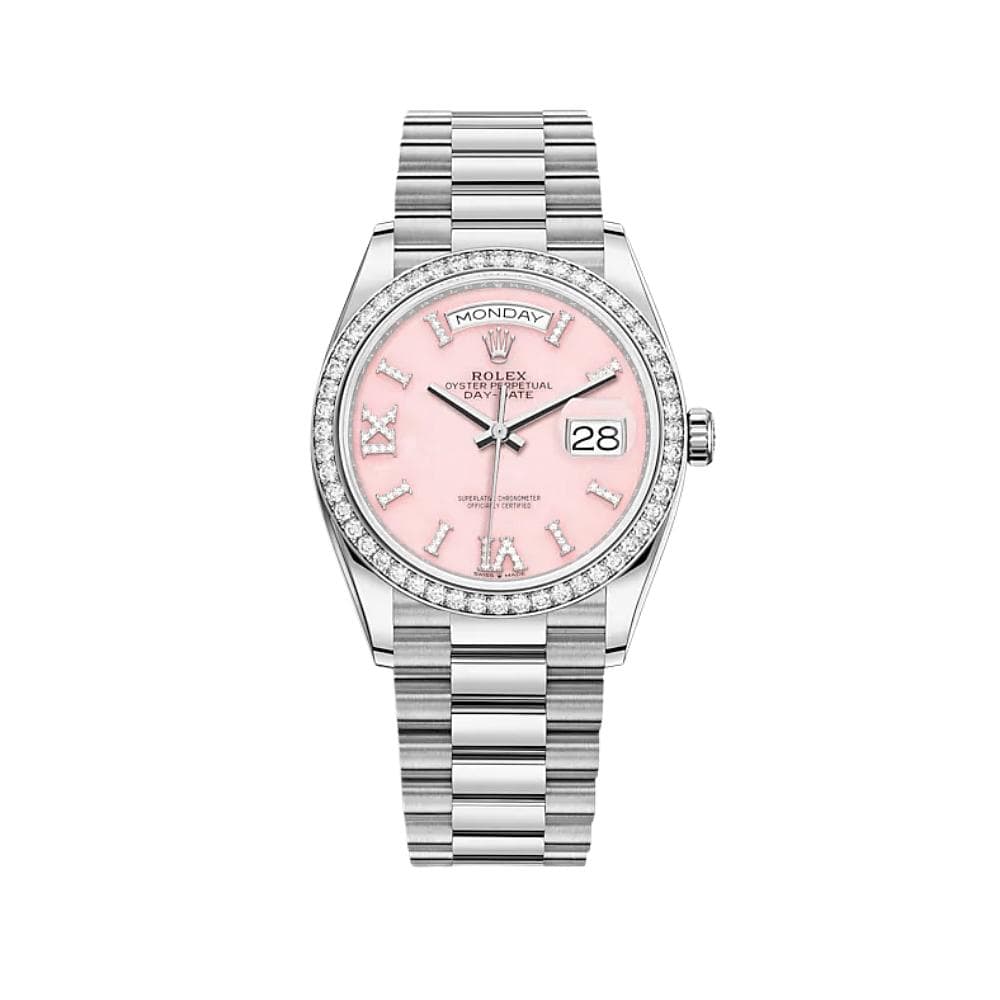 Rolex Day-Date 128349RBR White Gold Diamond Bezel Pink Diamond Dial (2020)