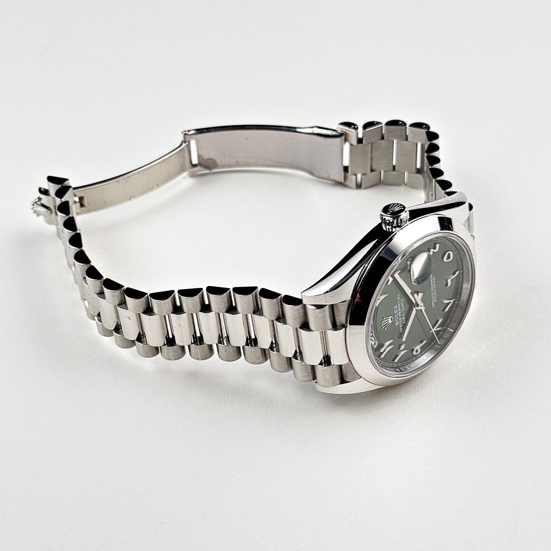 Rolex Day-Date 228206 Platinum Olive Green Arabic Dial (2021)