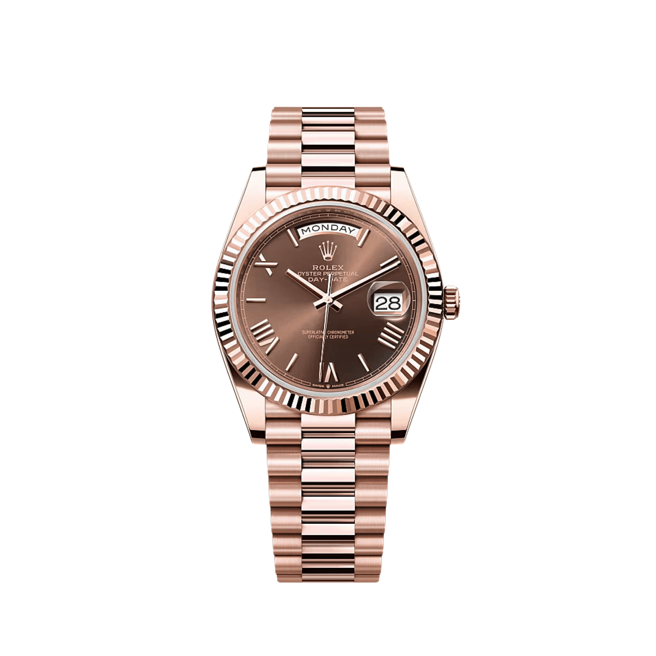 Rolex Day-Date 228235 Rose Gold Chocolate Roman Dial (2024)
