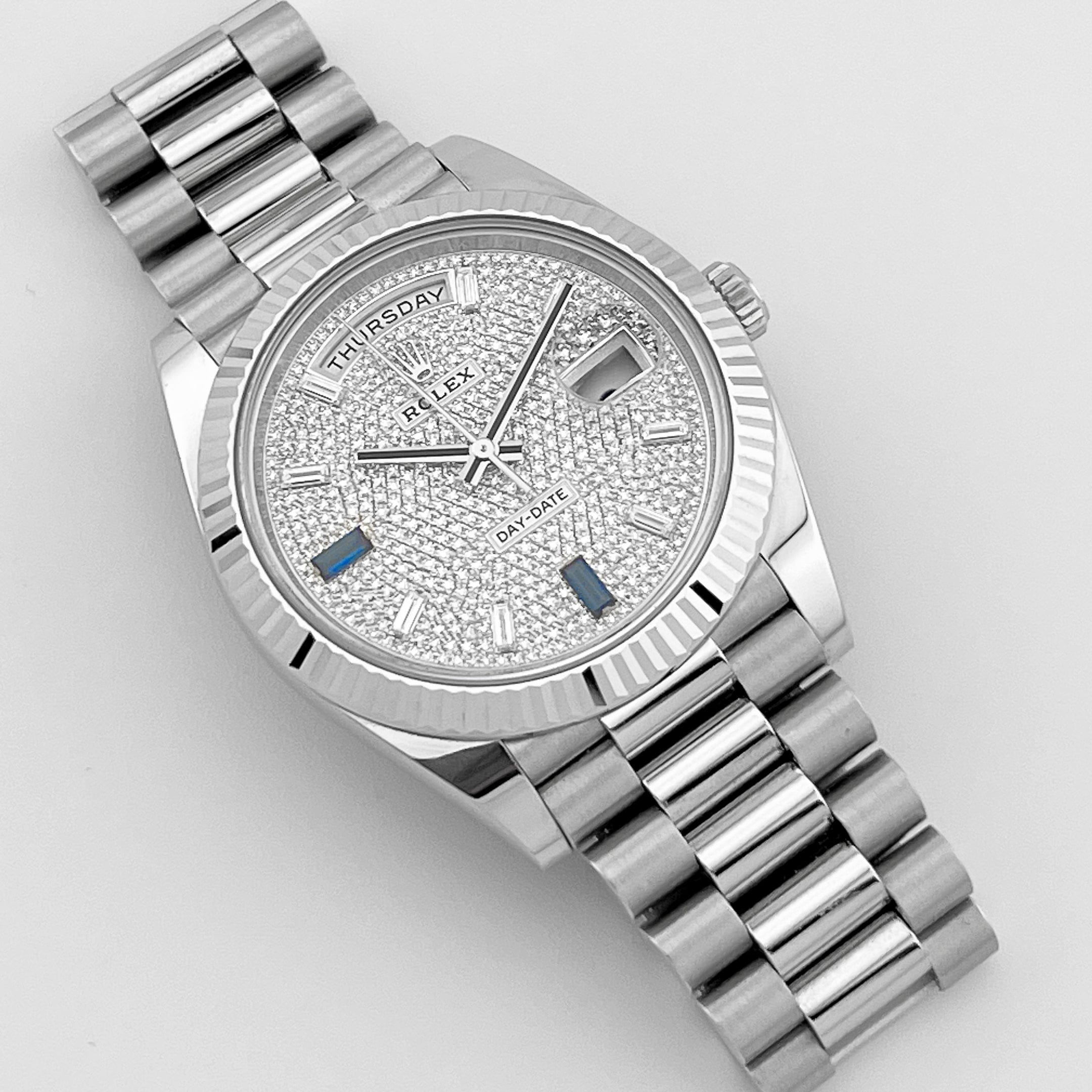 Rolex Day-Date 228236 Platinum Pavé Diamond Dial (2023)
