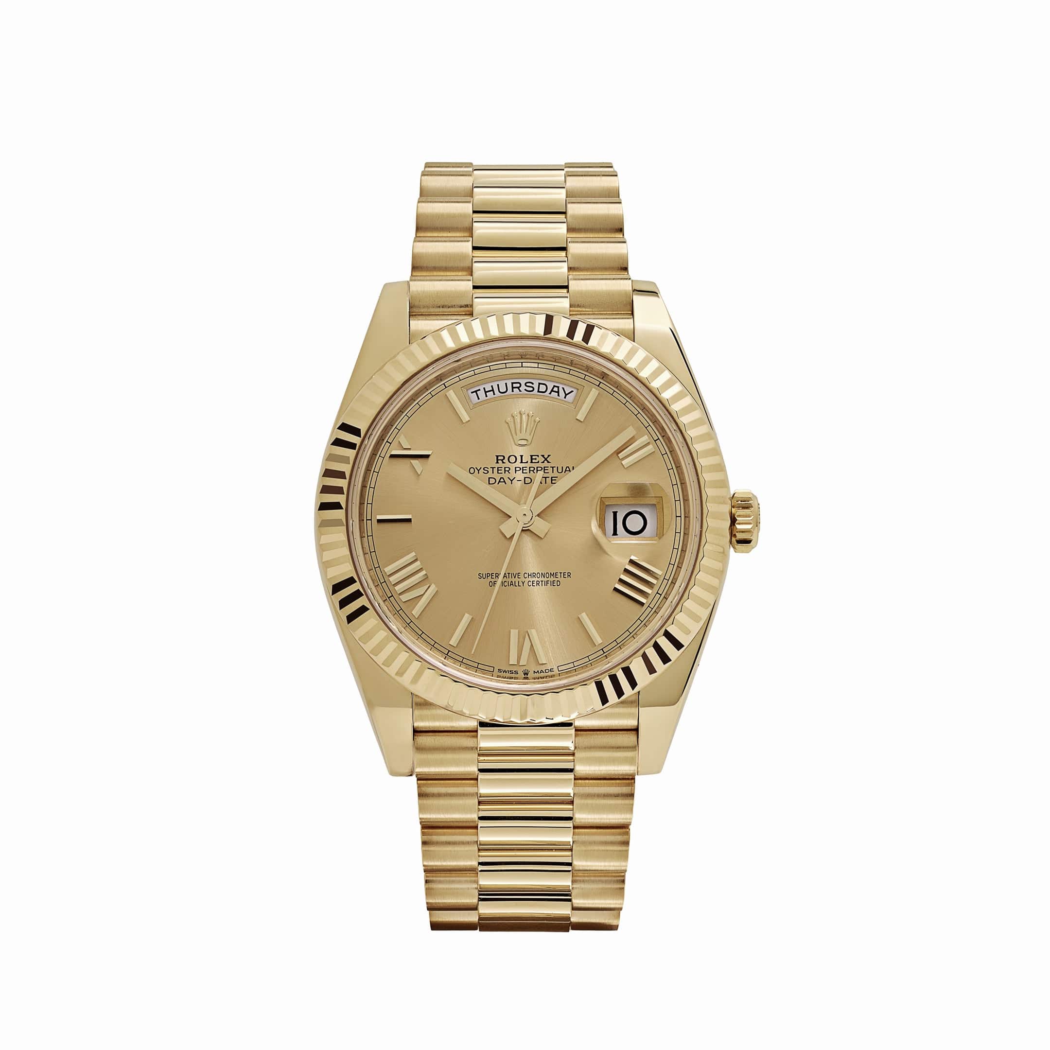 Rolex Day-Date 228238 Yellow Gold Champagne Roman Dial