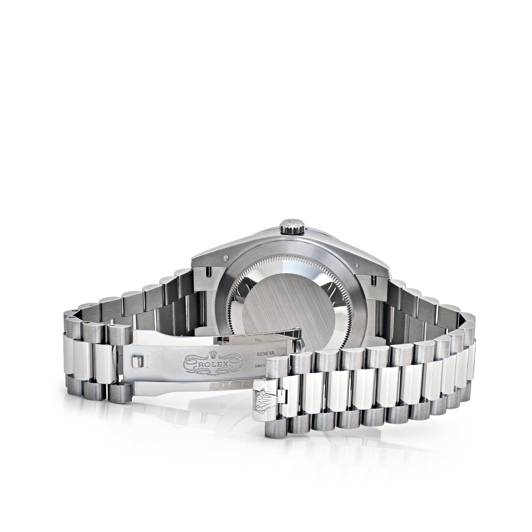 Rolex Day-Date 228396TBR Platinum Ice Blue Roman Dial Diamond Bezel (2025)