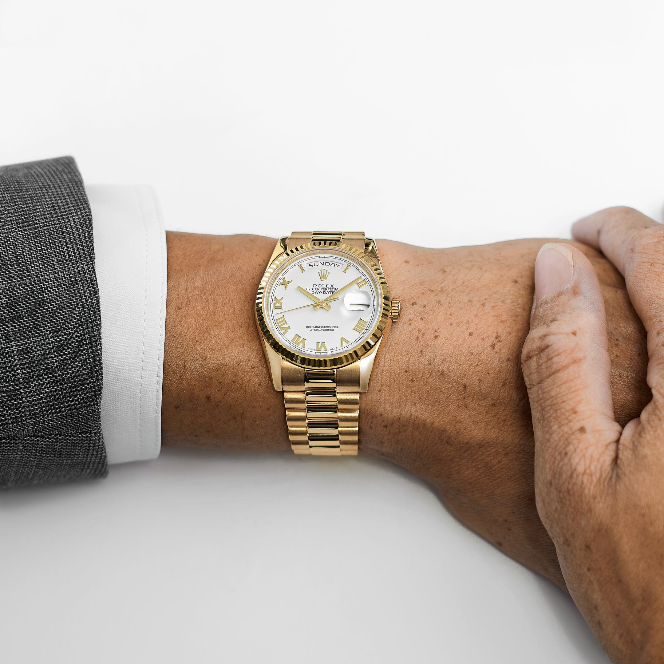 Rolex Day-Date 36 118238 Yellow Gold White Roman Numerals Dial (2021)