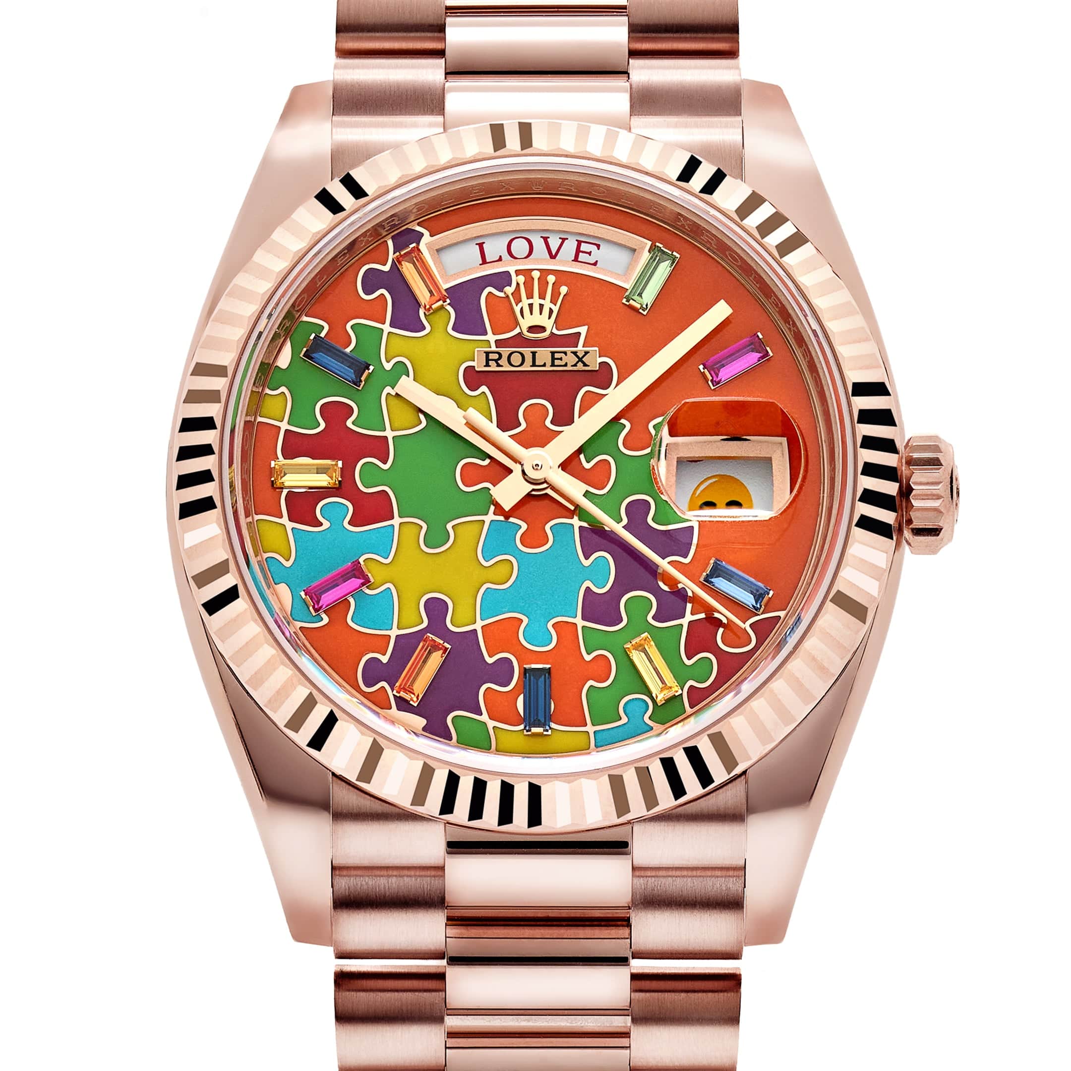 Rolex Day-Date 36 128235 'Emoji Puzzle' Rose Gold (2025)