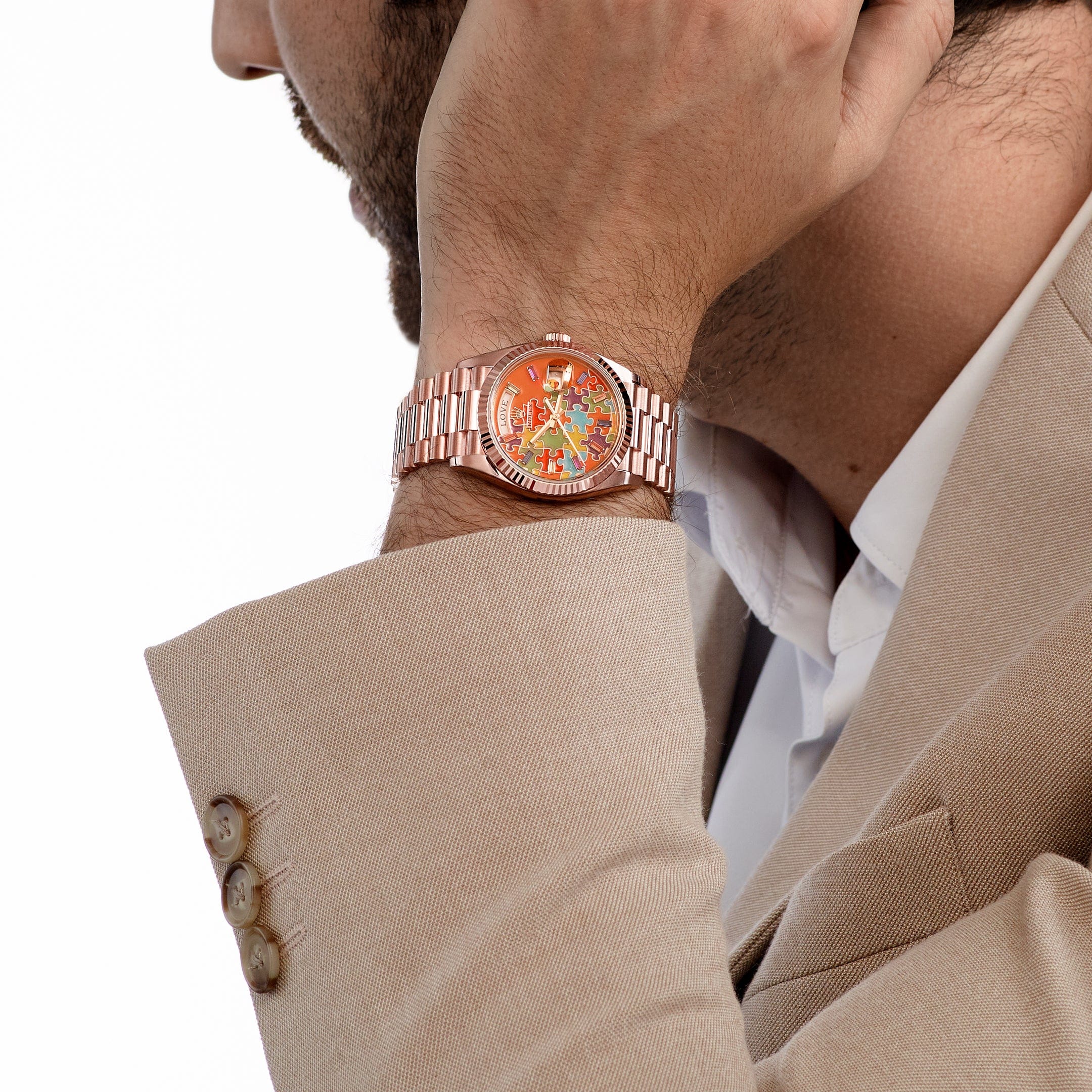 Rolex Day-Date 36 128235 'Emoji Puzzle' Rose Gold (2025)