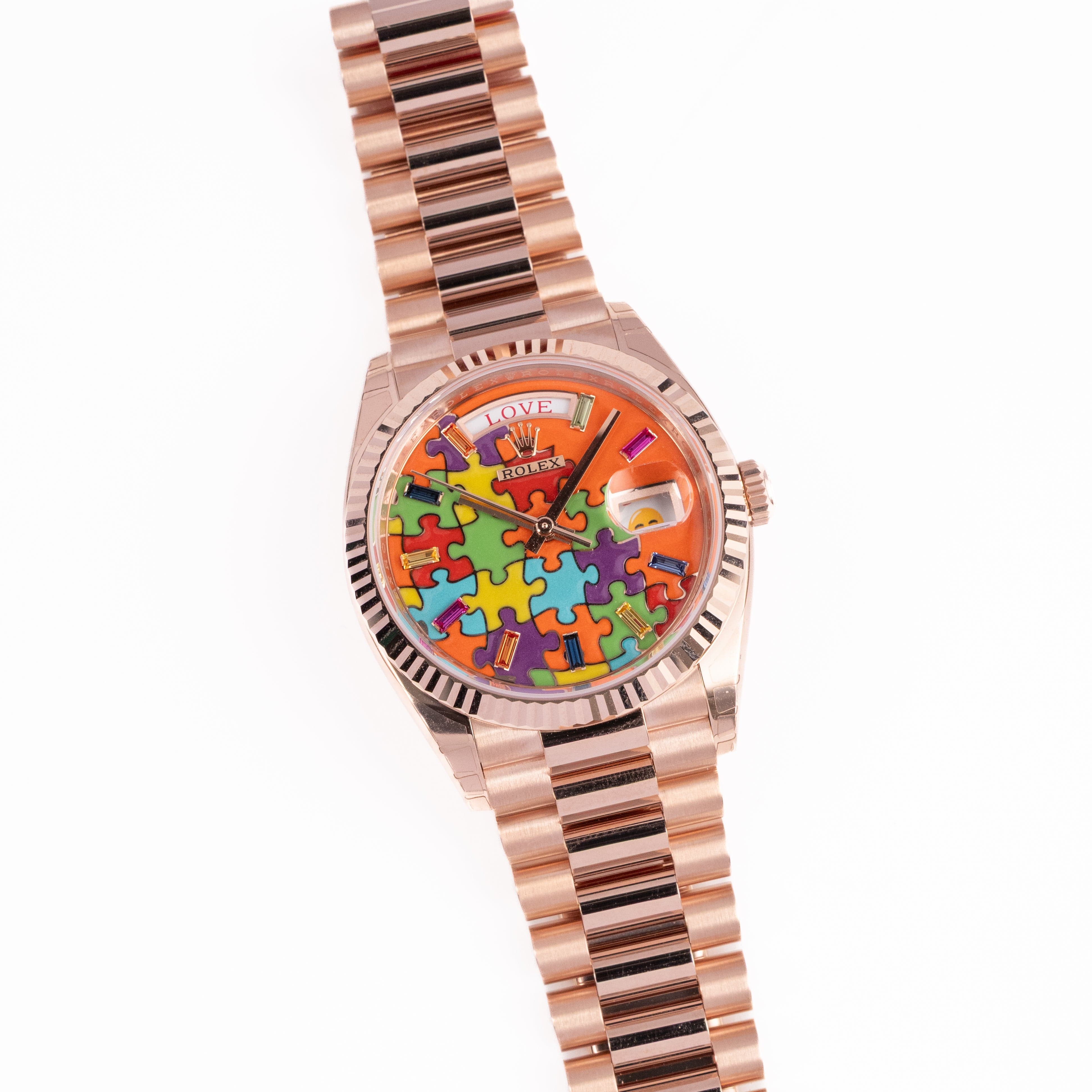 Rolex Day-Date 36 128235 'Emoji Puzzle' Rose Gold (2025)