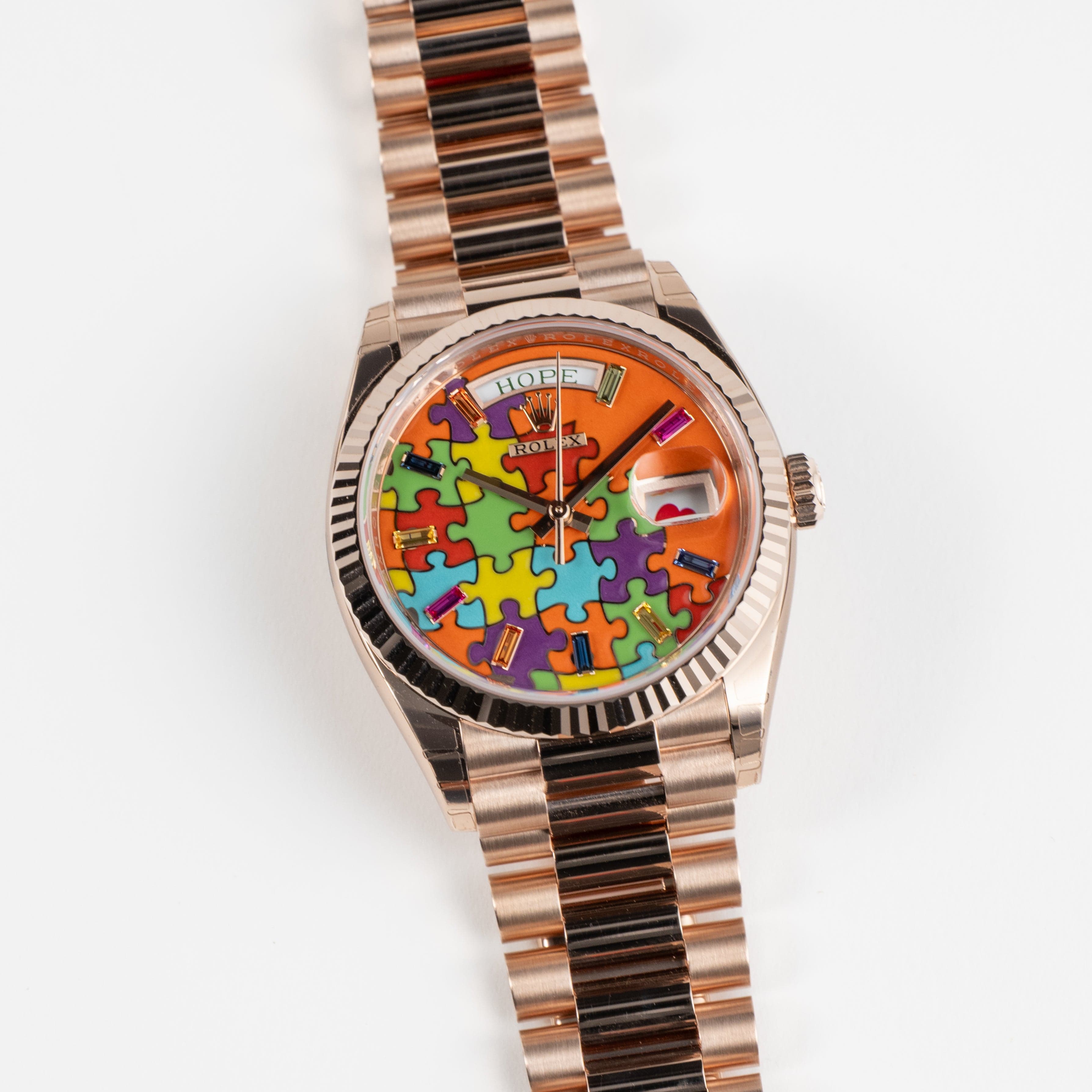 Rolex Day-Date 36 128235 'Emoji Puzzle' Rose Gold (2025)