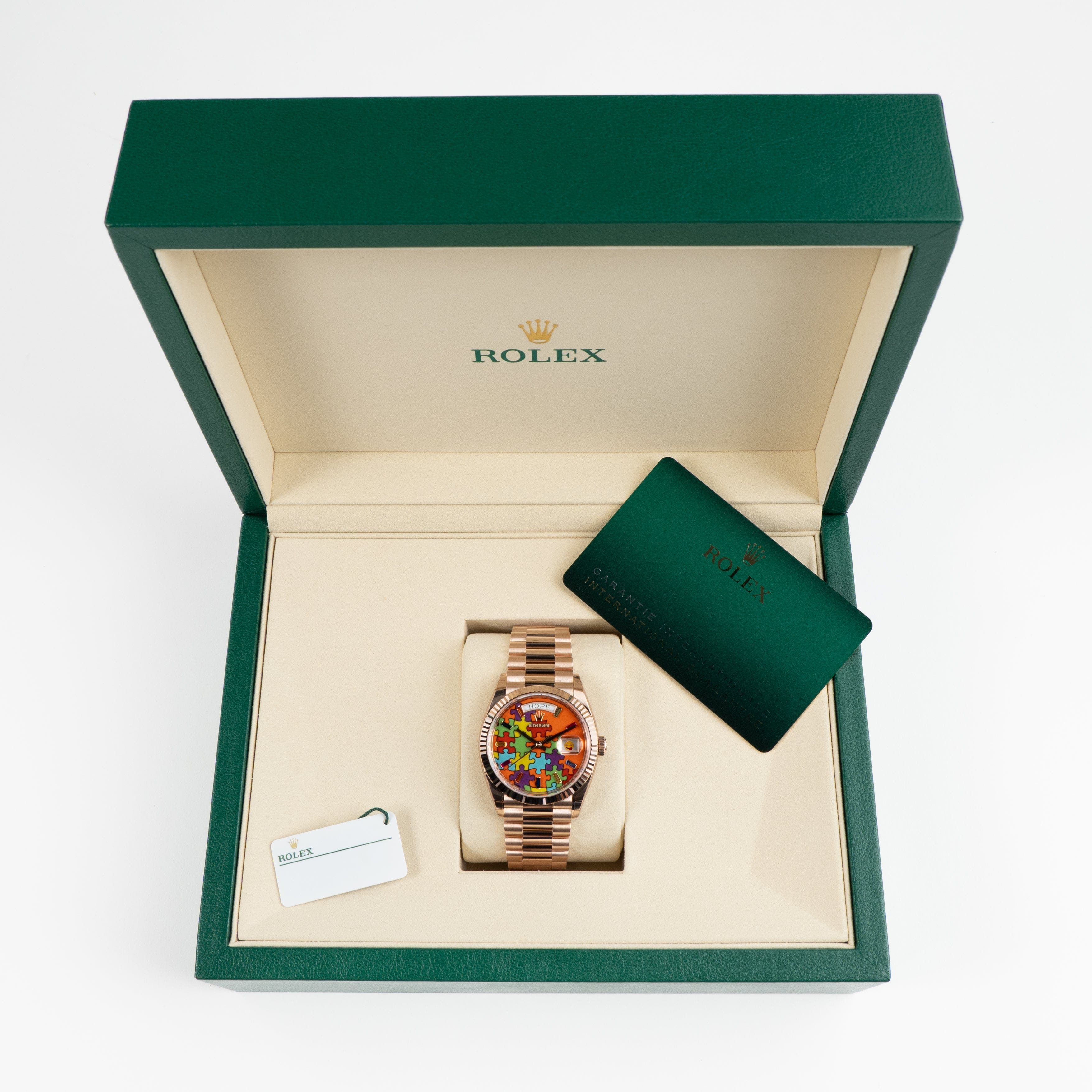 Rolex Day-Date 36 128235 'Emoji Puzzle' Rose Gold (2025)