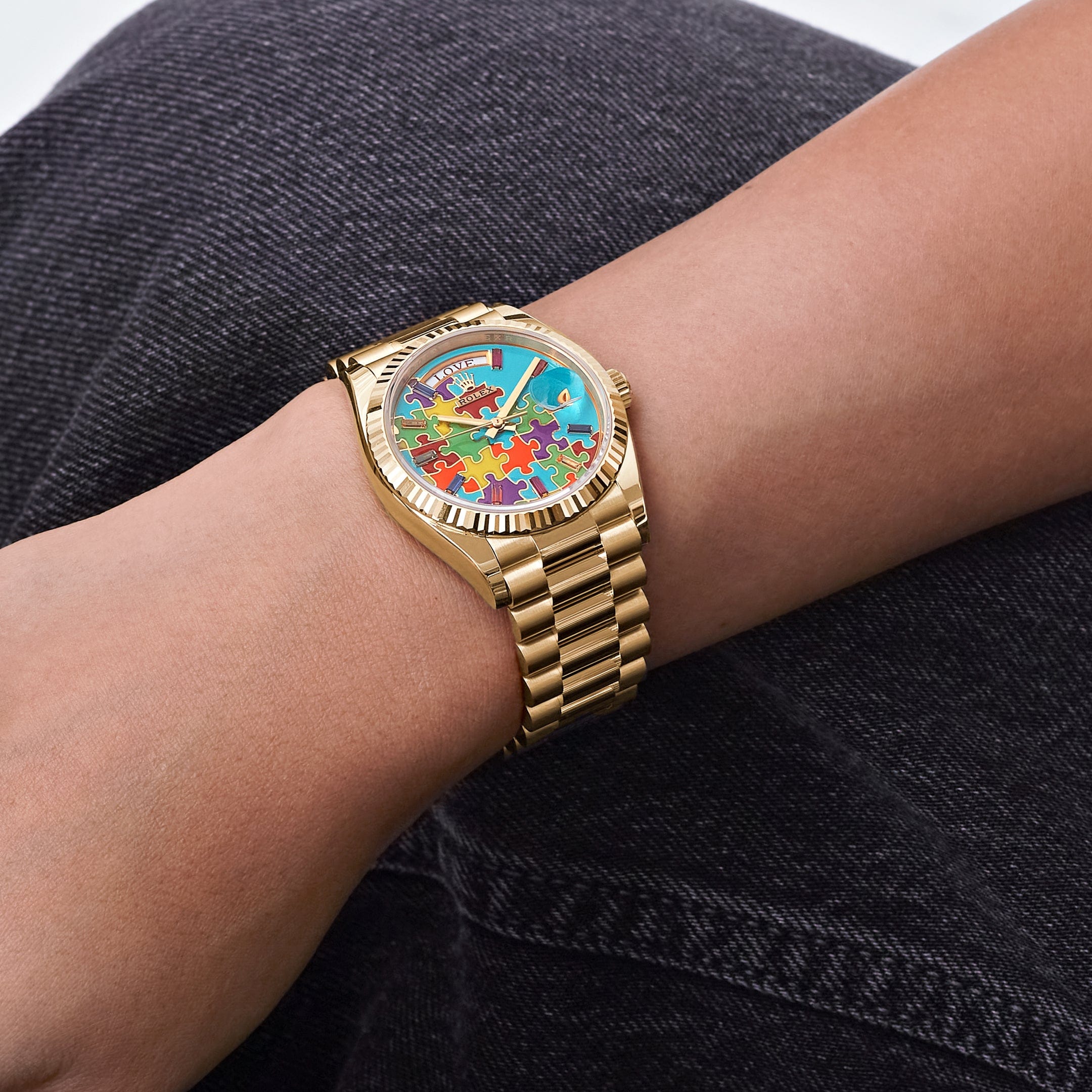 Rolex Day-Date 36 128238 'Emoji Puzzle' Yellow Gold (2025)