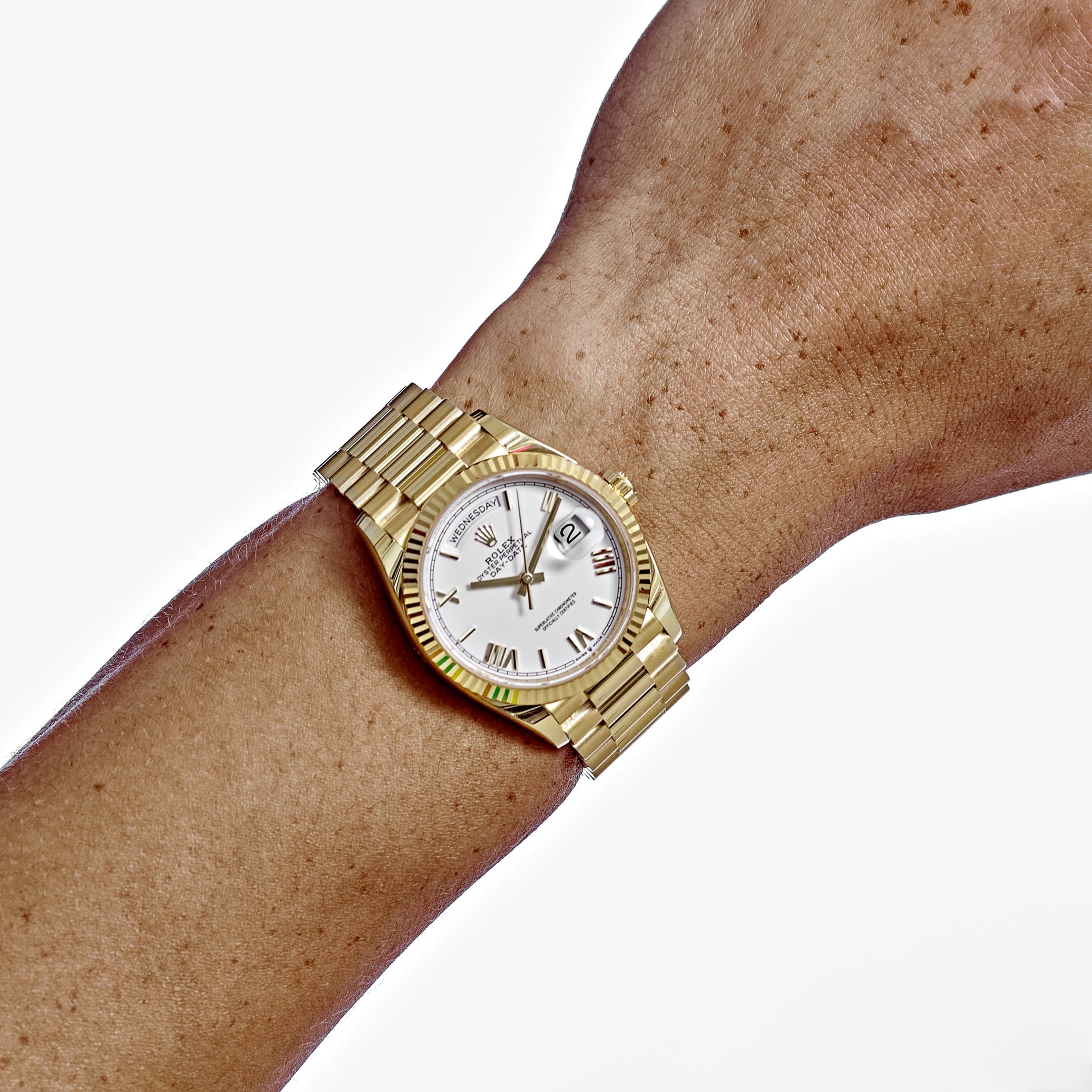 Rolex Day-Date 36 128238 Yellow Gold White Dial (2024)