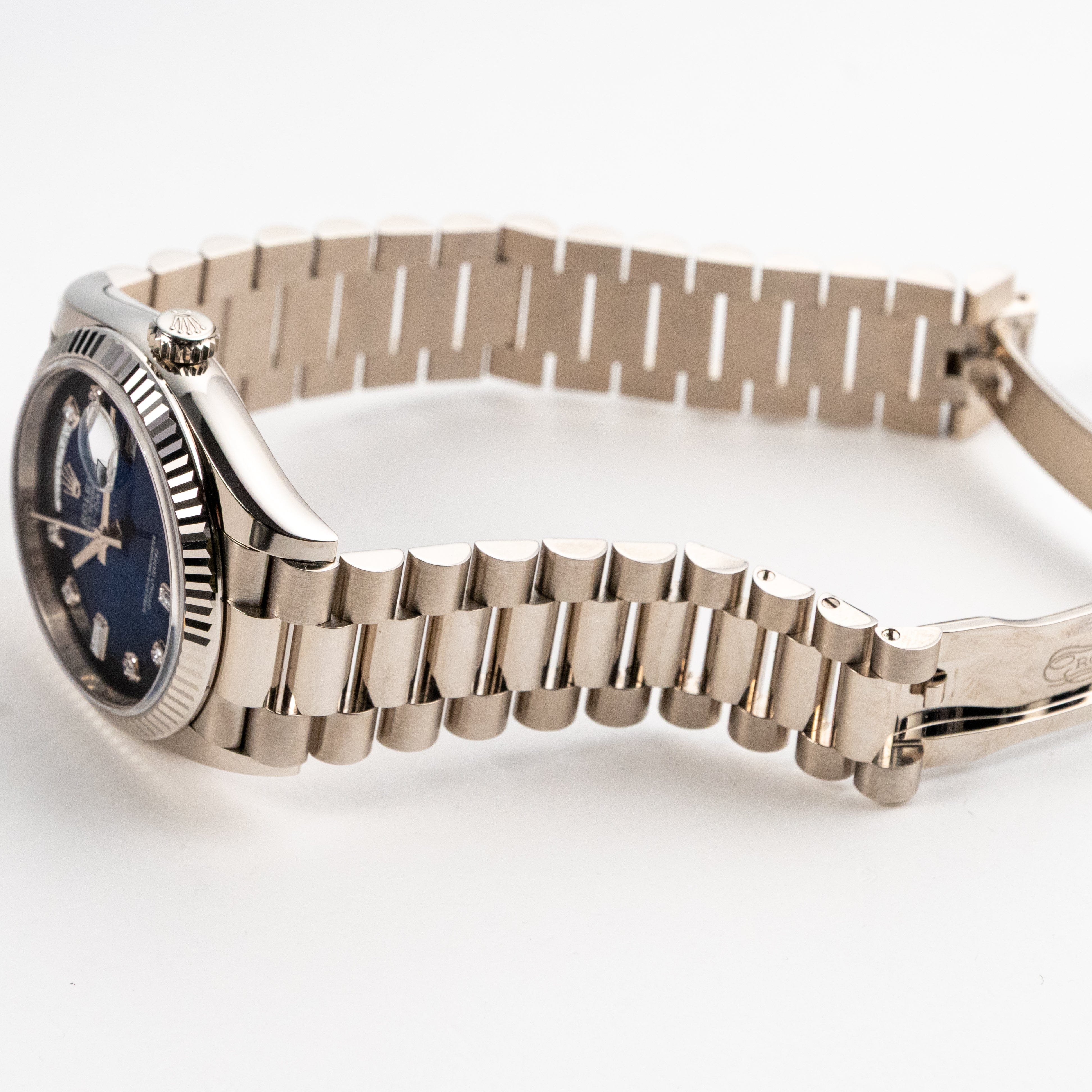 Rolex Day-Date 36 128239 White Gold Blue Ombre Diamond Dial (2023)
