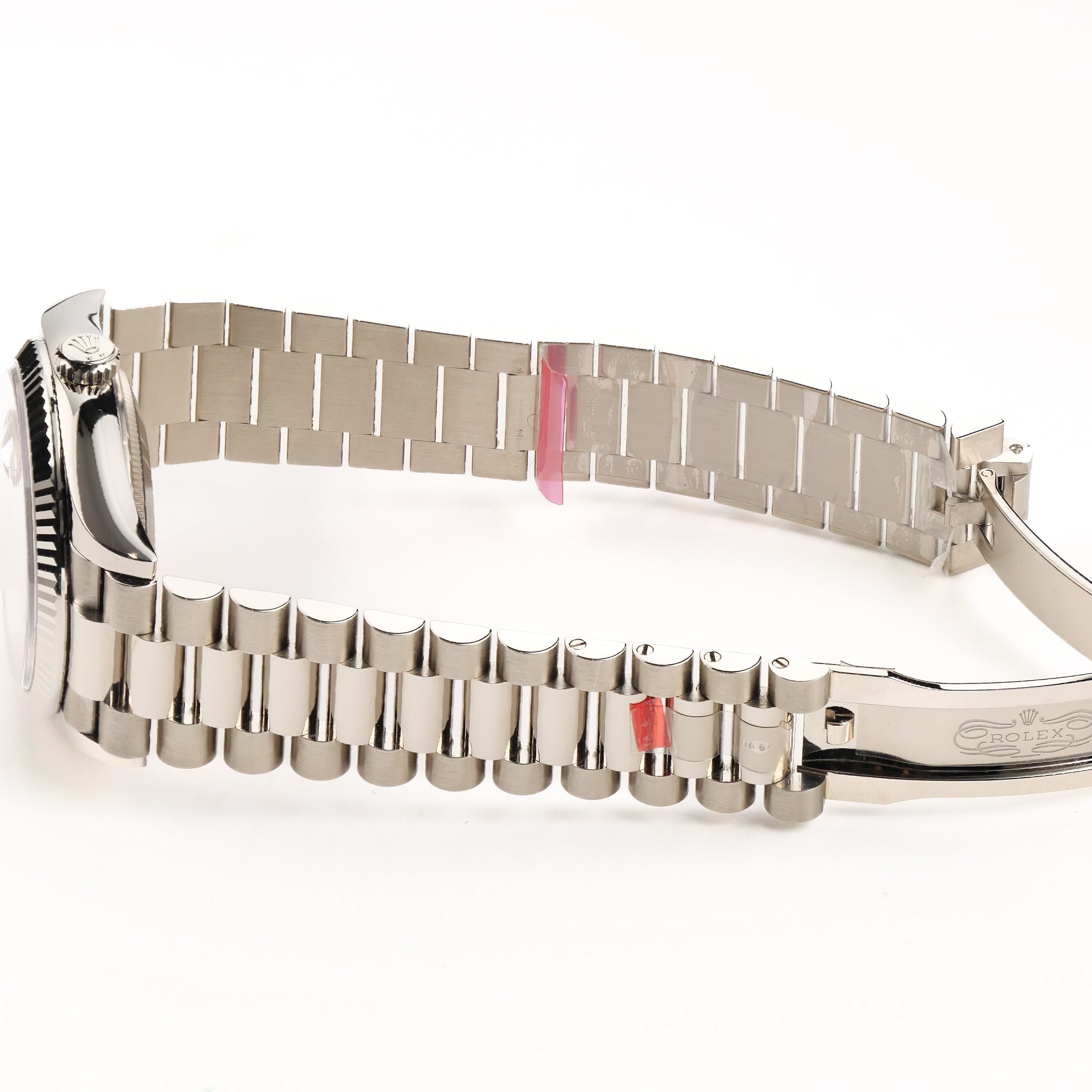 Rolex Day-Date 36 128239 White Gold Pink Opal Diamond Roman Numerals Dial (2025)