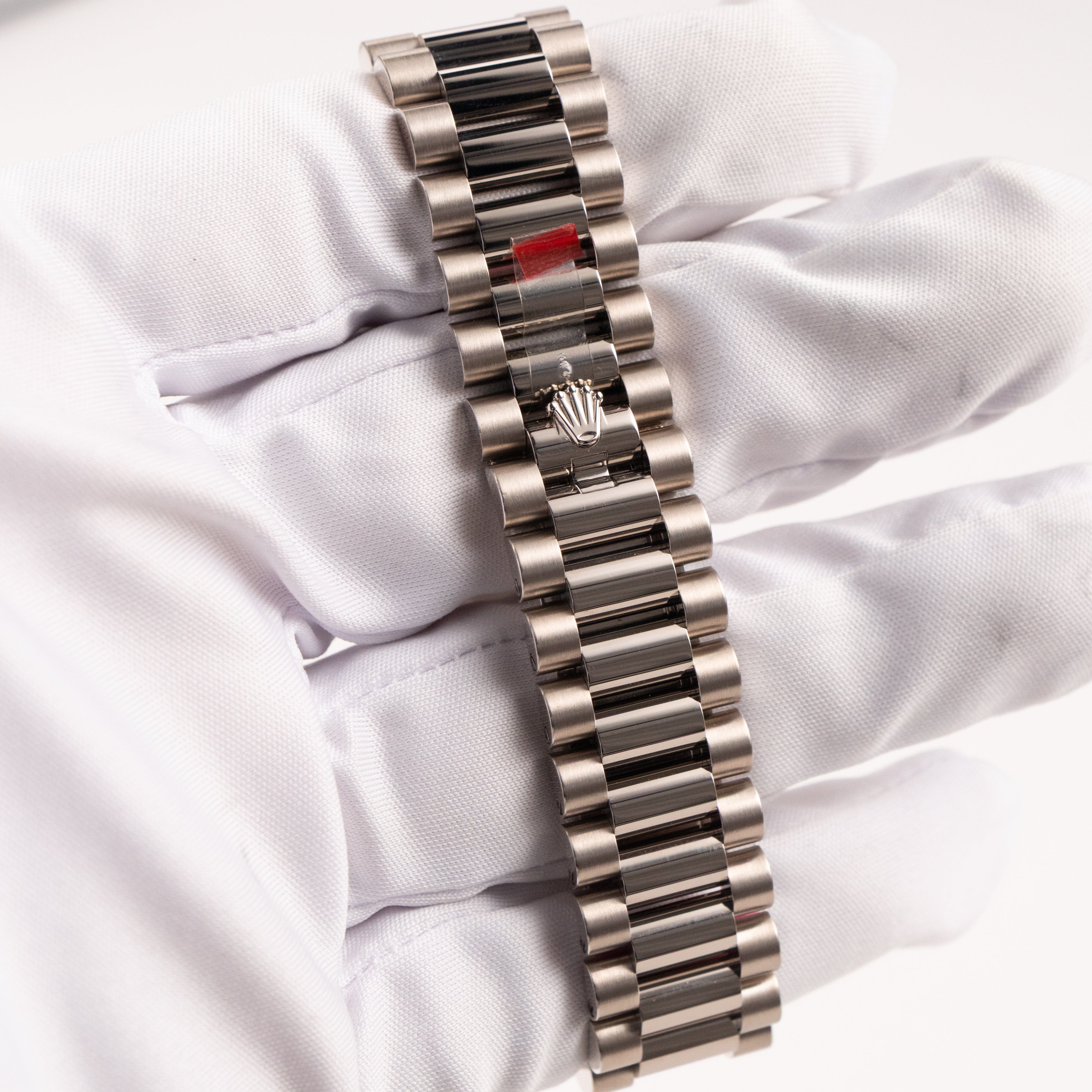 Rolex Day-Date 36 128239 White Gold Pink Opal Diamond Roman Numerals Dial (2025)