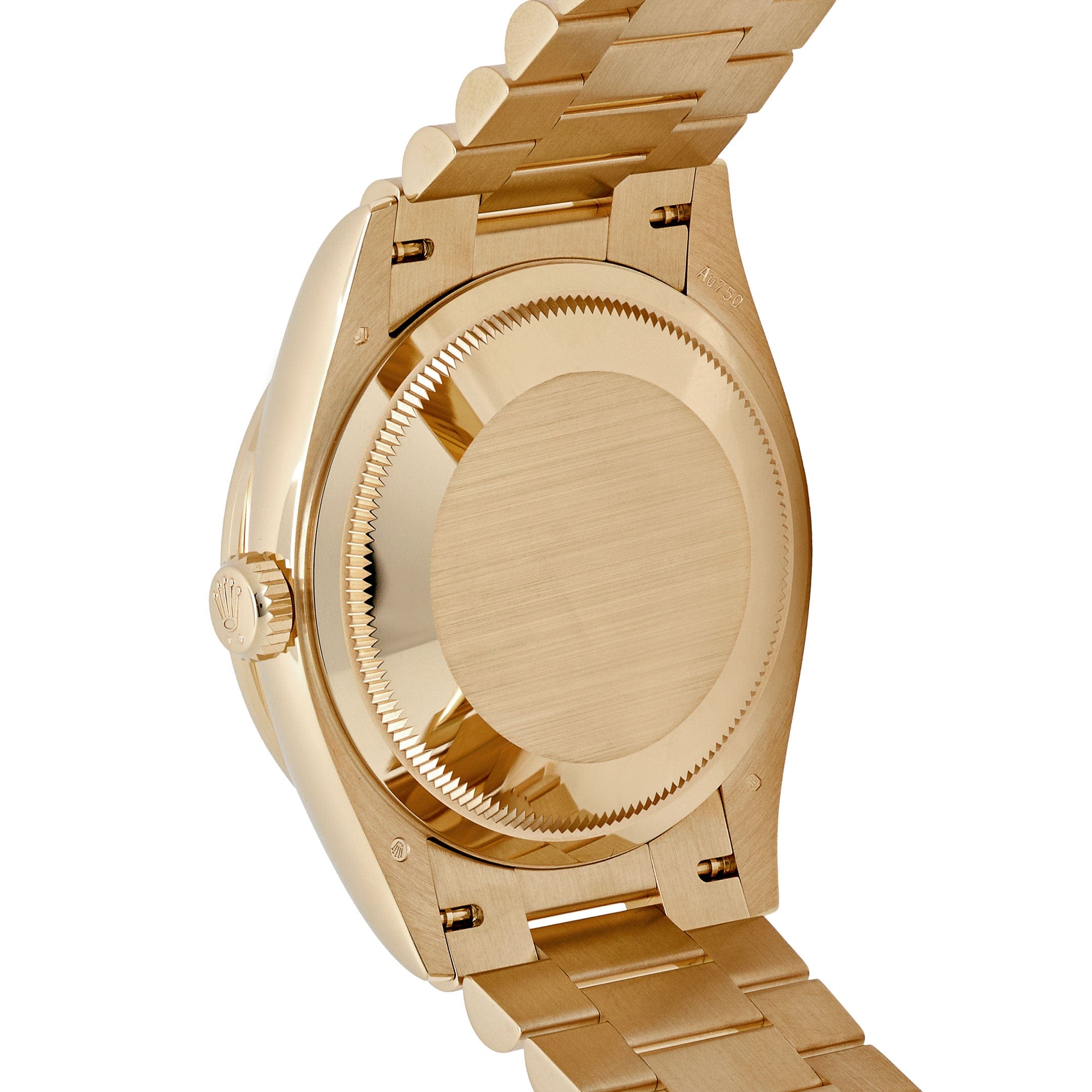 Rolex Day-Date 36 128348RBR Yellow Gold Carnelian Diamond Roman Numerals Dial Diamond Bezel