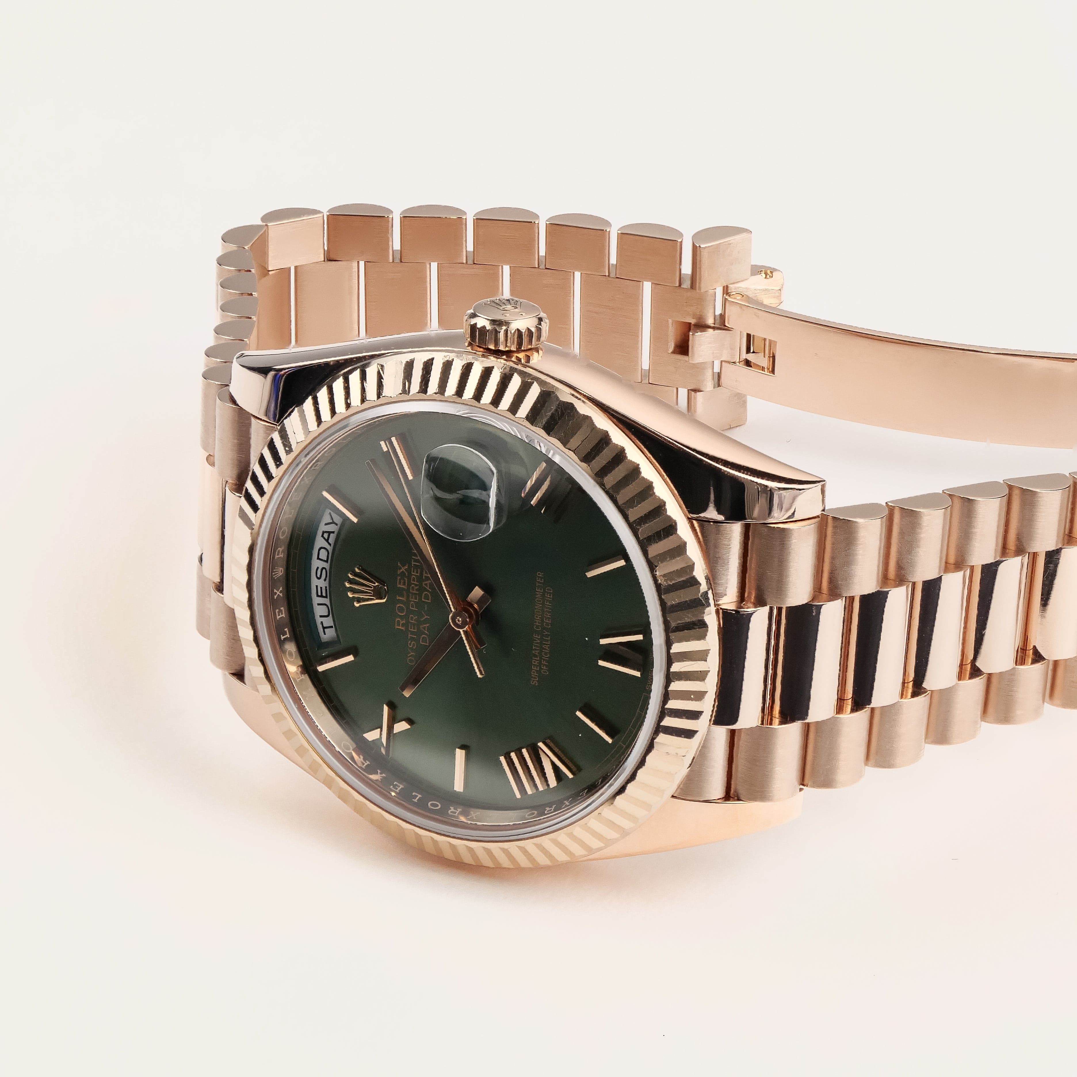 Rolex Day-Date 40 228235 Rose Gold Olive Green Dial (2022)
