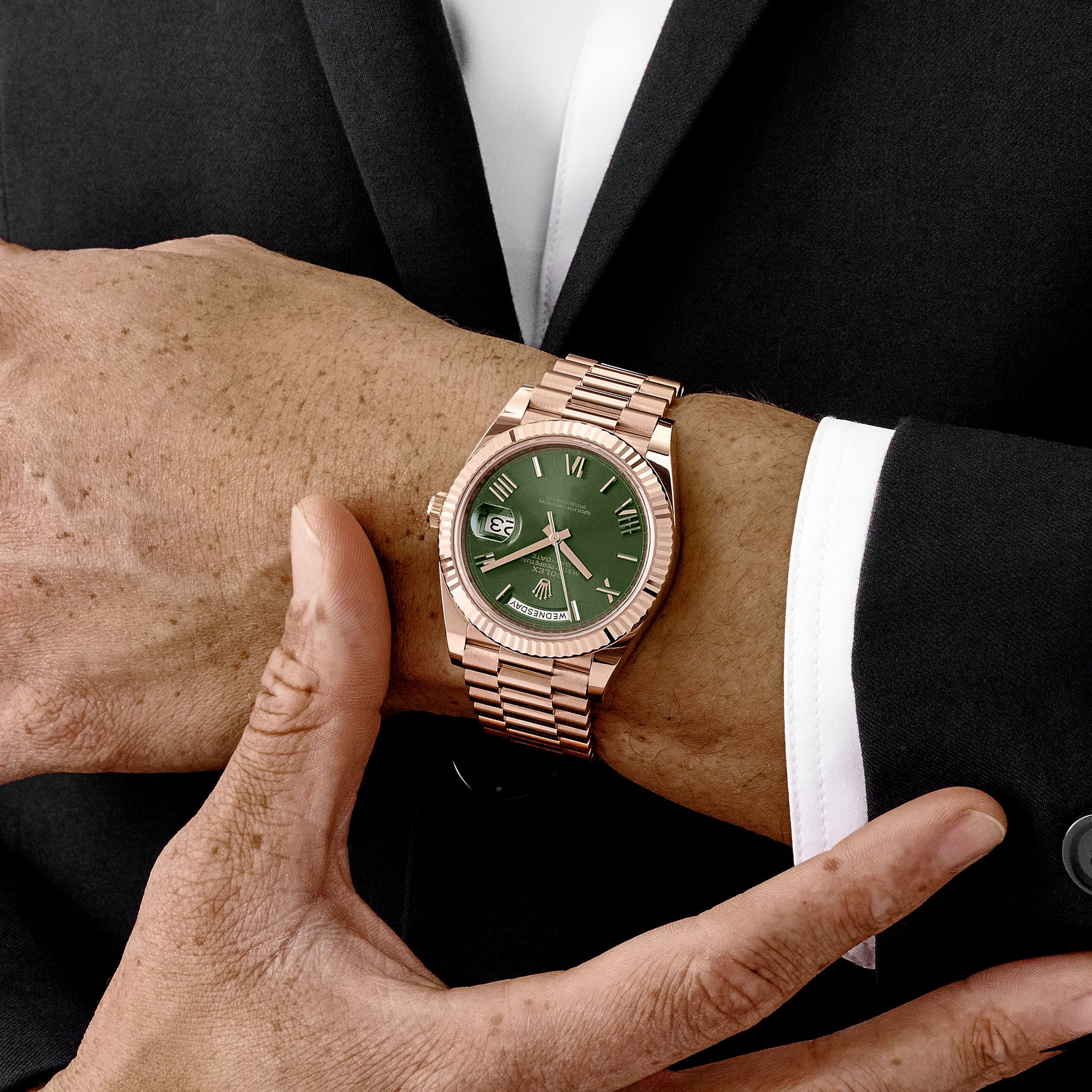 Rolex Day-Date 40 228235 Rose Gold Olive Green Dial (2026)