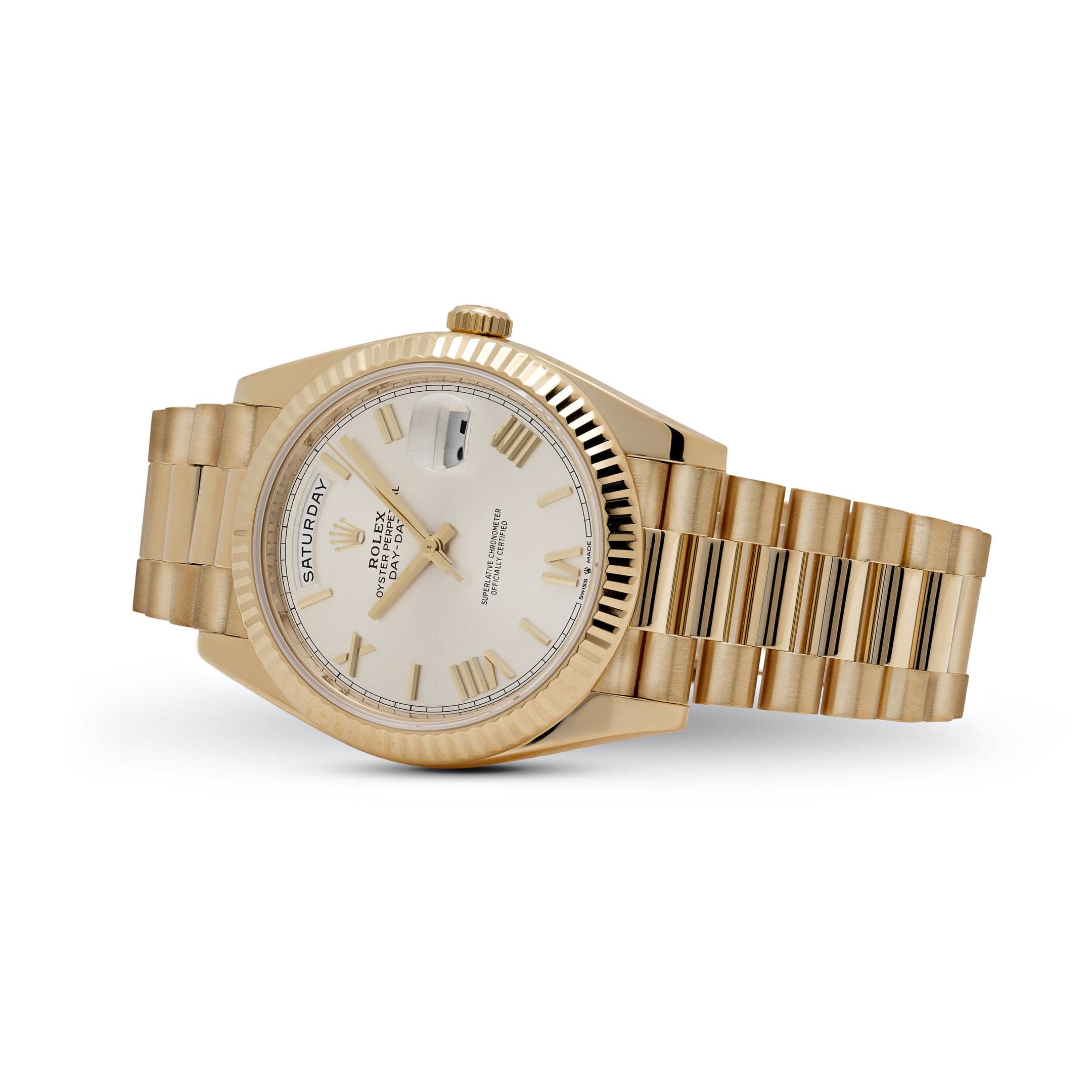 Rolex Day-Date 40 228238 Yellow Gold White Roman Numerals Dial