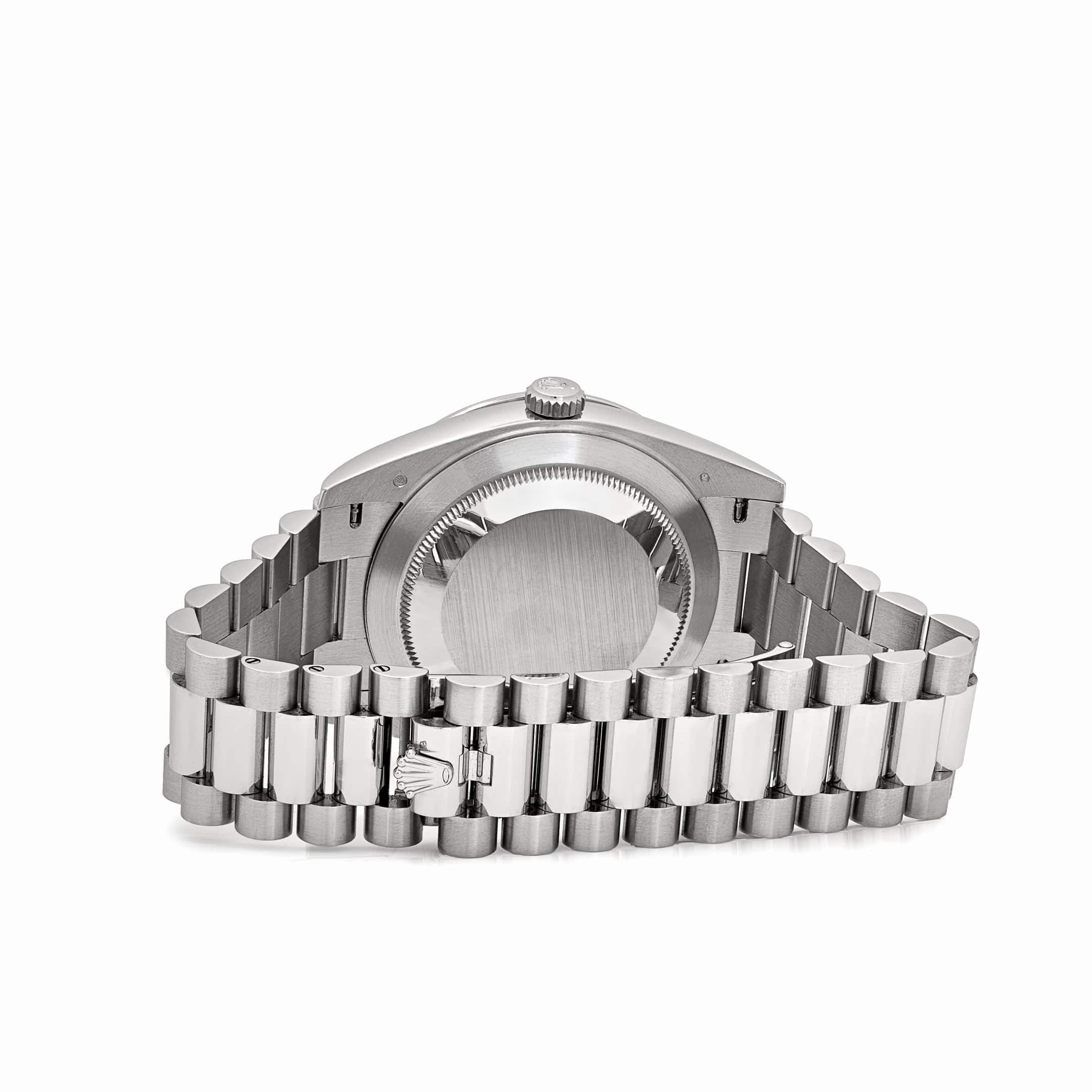 Rolex Day-Date 40 228396TBR Platinum Diamond Bezel Ice Blue Diamond Dial