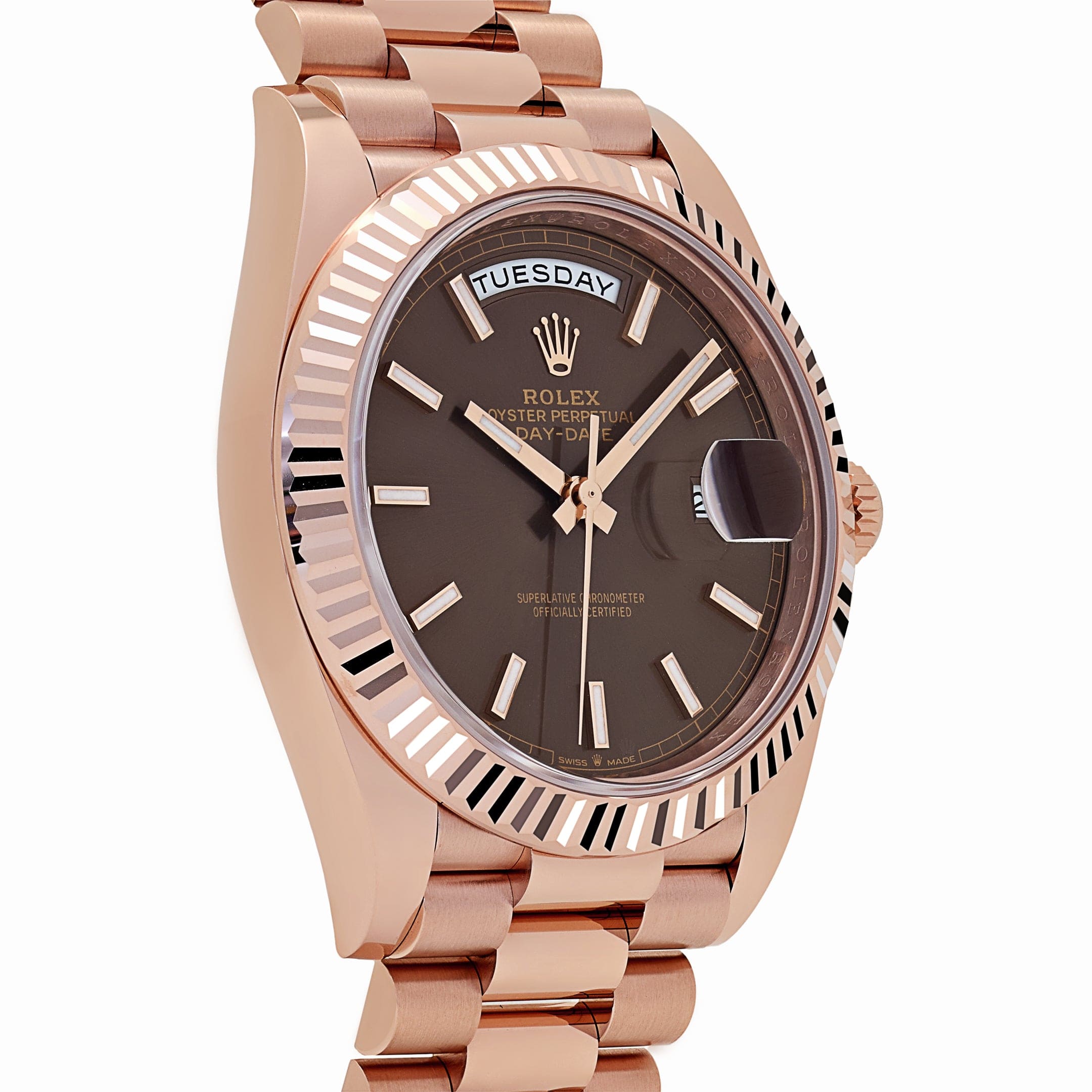 Rolex Day-Date 40 Reference 228235 Rose Gold Chocolate Dial (2024)