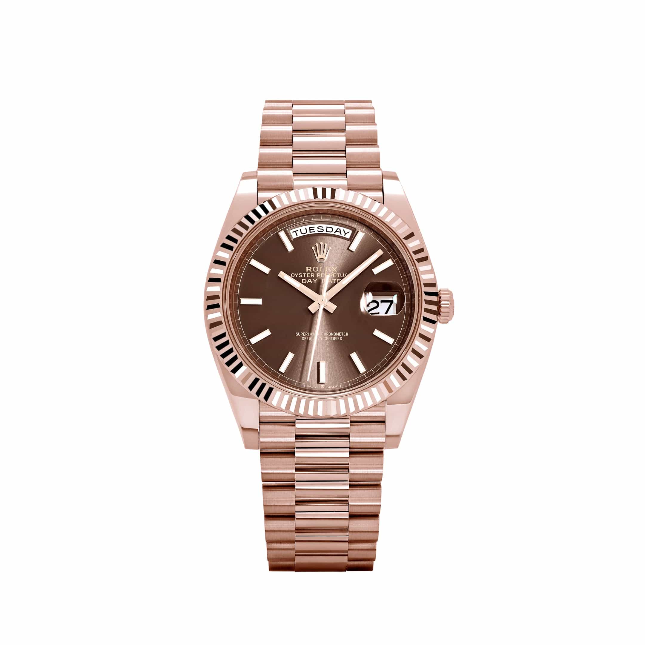 Rolex Day-Date 40 Reference 228235 Rose Gold Chocolate Dial (2025