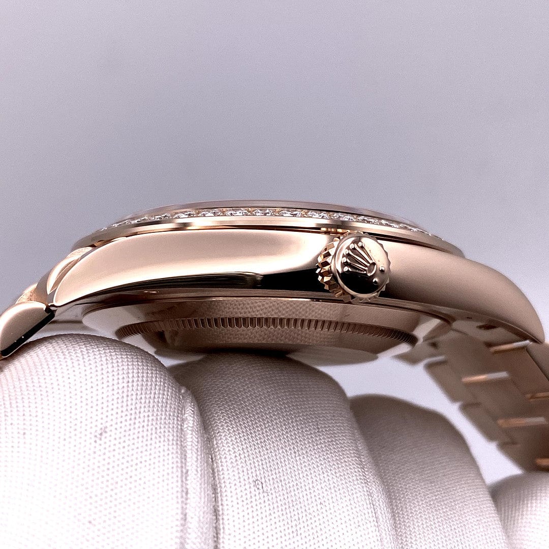 Luxury Watch Rolex Day-Date 40 Rose Gold Diamond Bezel Chocolate Dial 228345RBR Wrist Aficionado