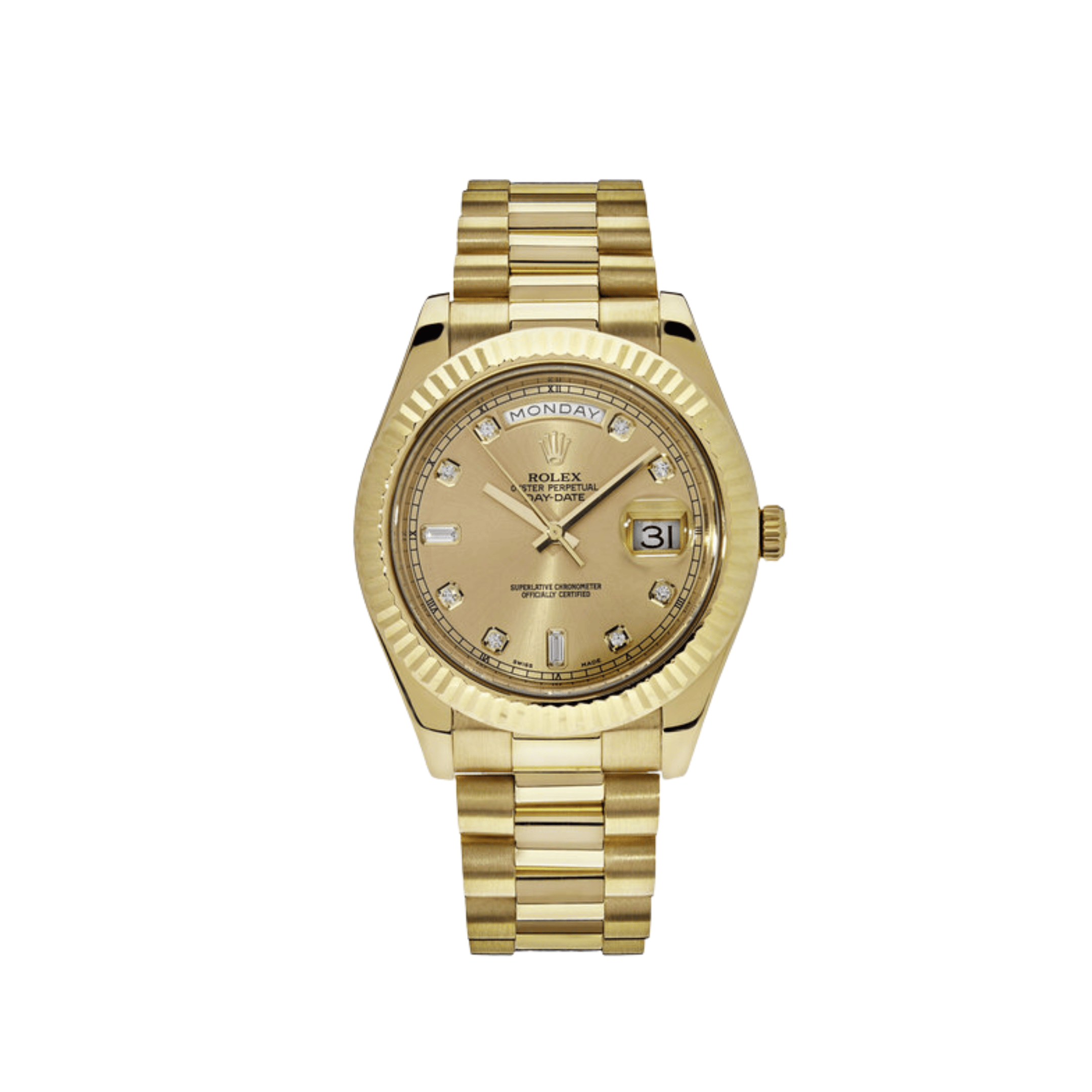 Rolex Day-Date II 218238 Yellow Gold Champagne Diamond Dial
