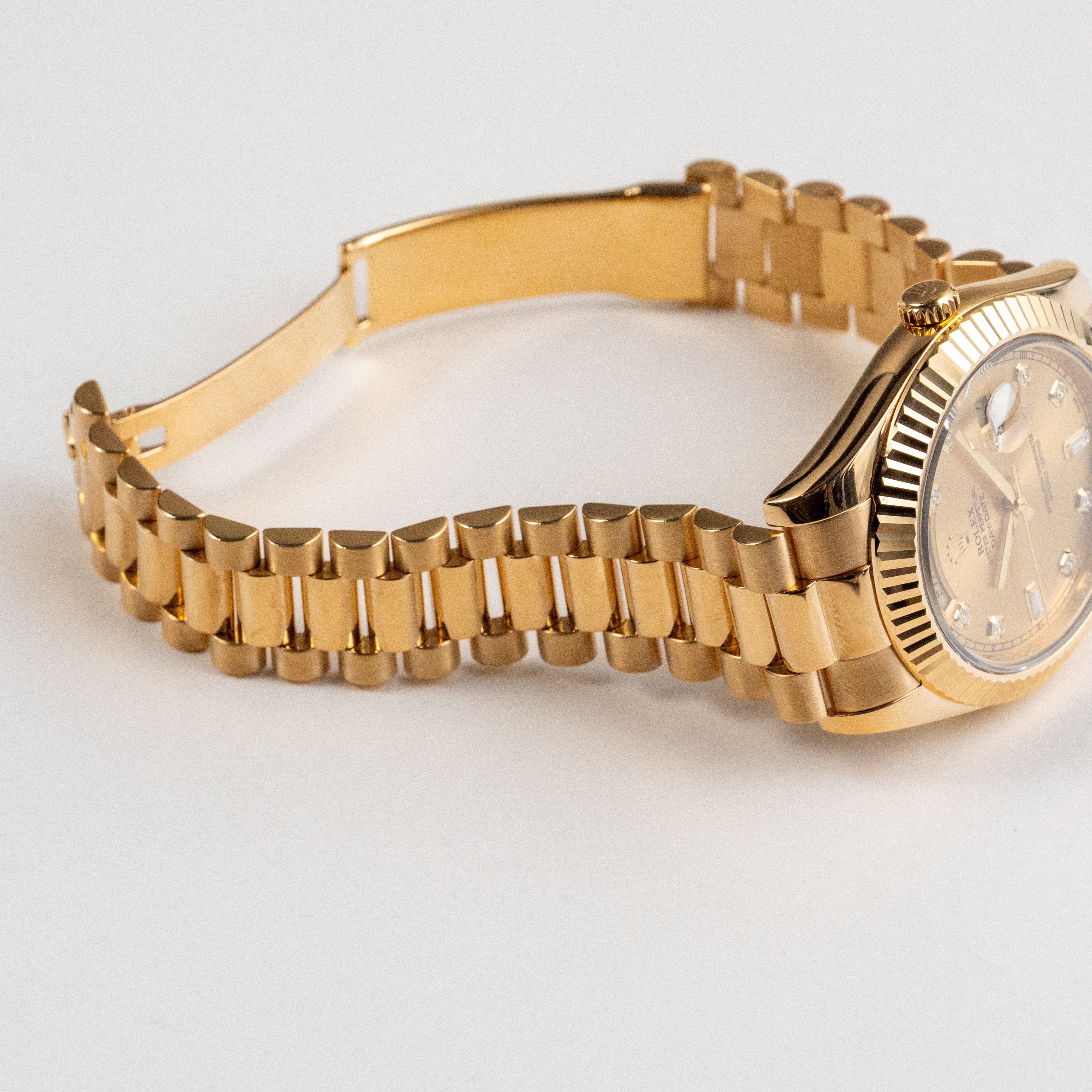 Rolex Day-Date II 218238 Yellow Gold Champagne Diamond Dial
