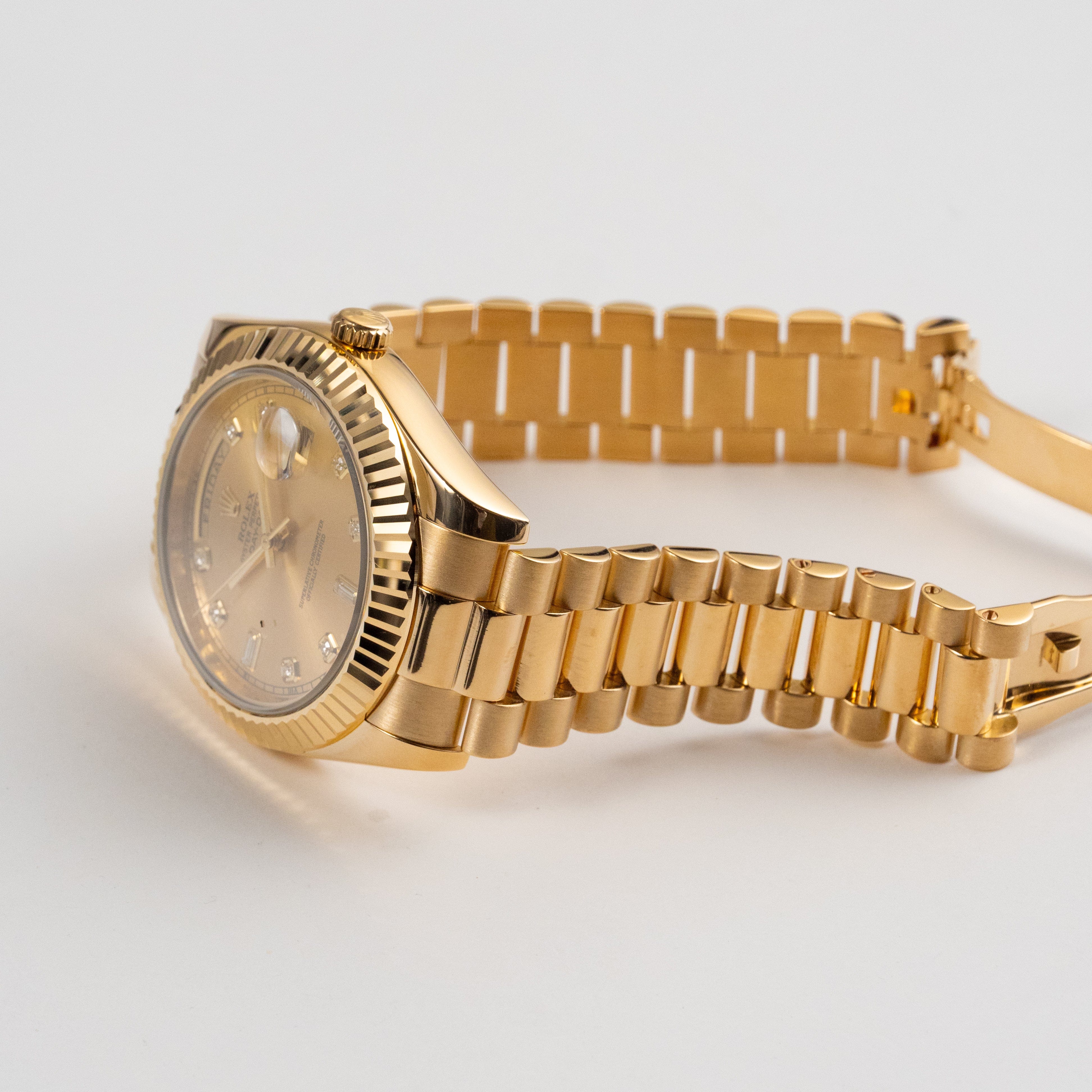 Rolex Day-Date II 218238 Yellow Gold Champagne Diamond Dial