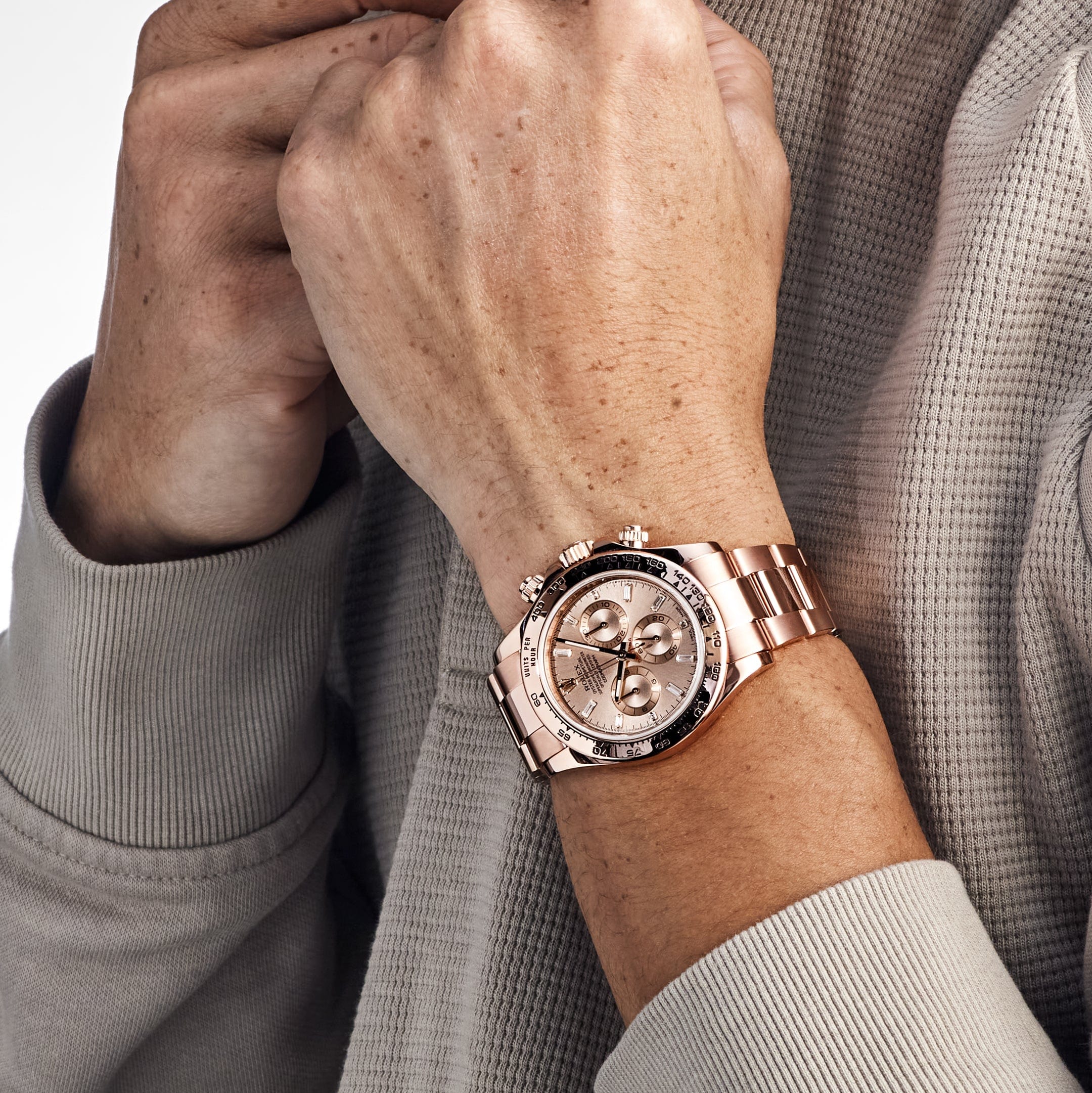 Rolex Daytona 116505 Rose Gold Sundust Diamond Baguette Dial (2015)