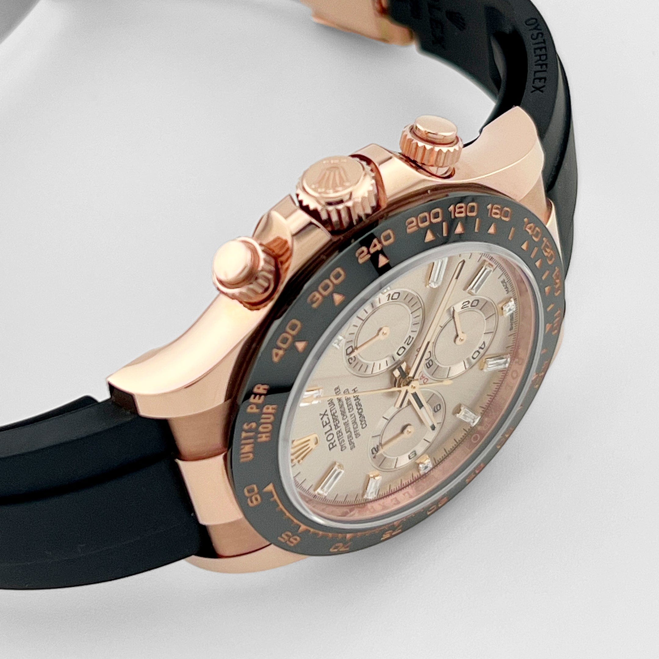 Rolex Daytona 116515LN Rose Gold Baguette Diamond Sundust Dial (2023)