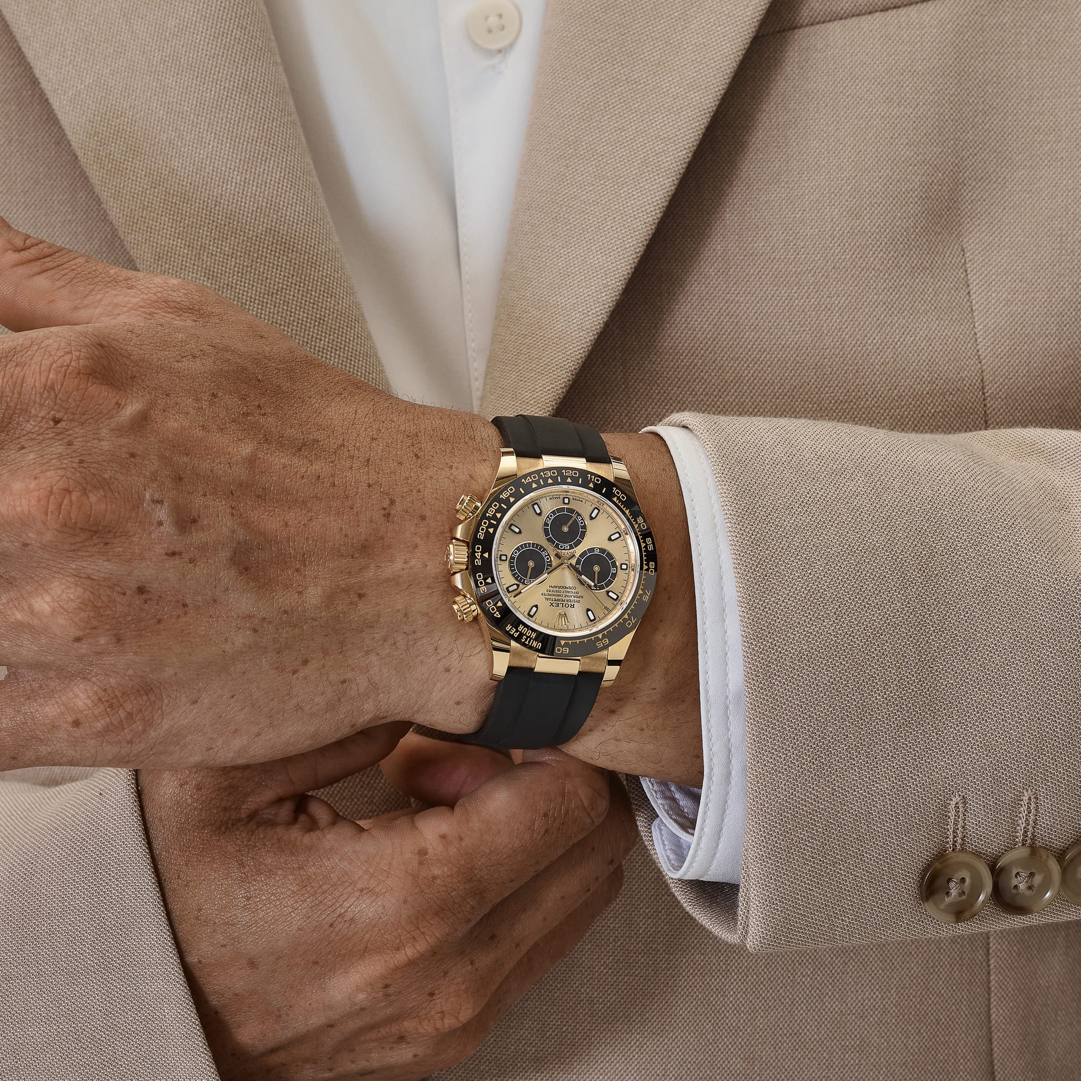 Rolex Daytona 116518LN 'Pikachu' Yellow Gold Champagne Black Dial (2020)