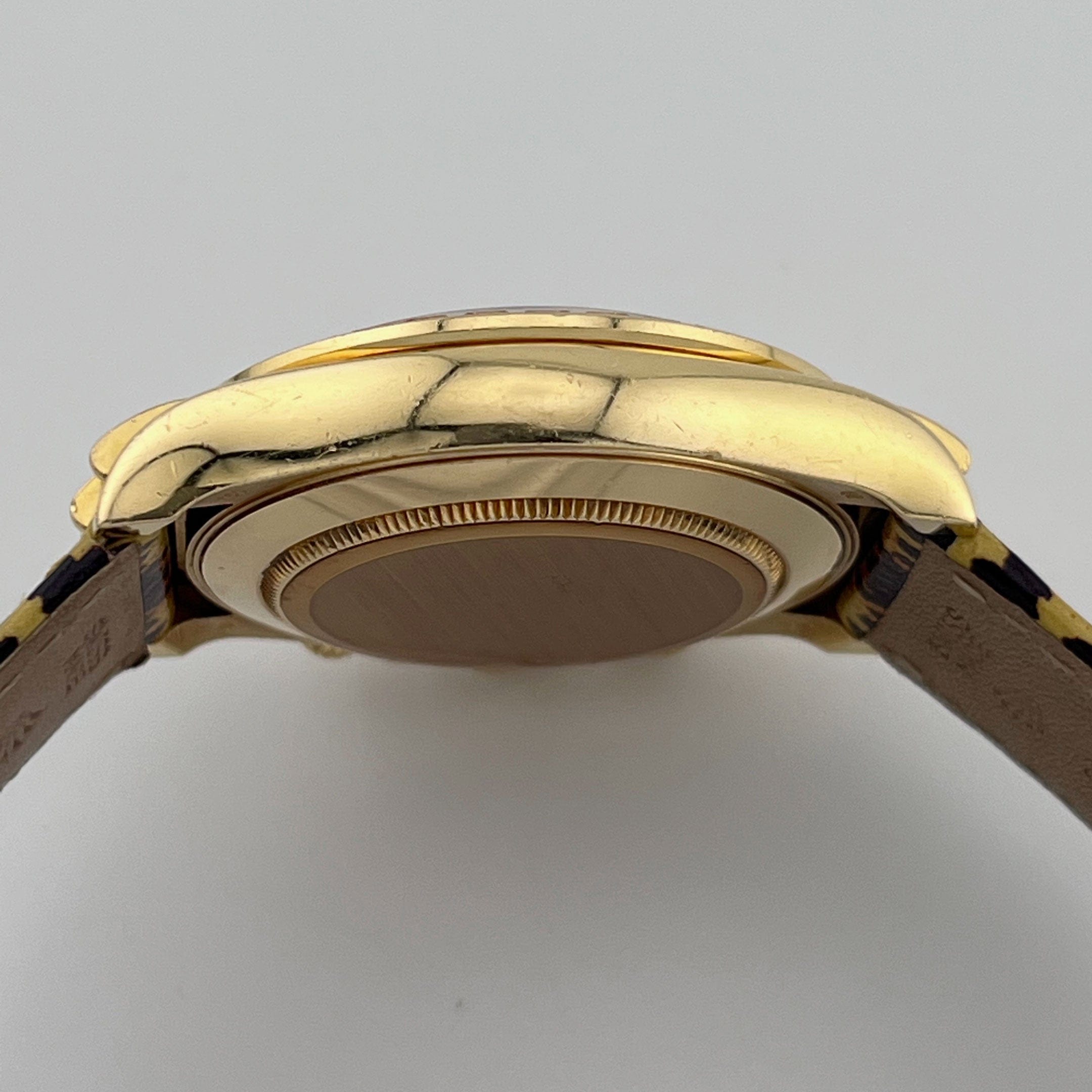 Rolex Daytona 116598SACO Yellow Gold 'Leopard' Diamond Dial Cognac Sapphire Bezel (2008)