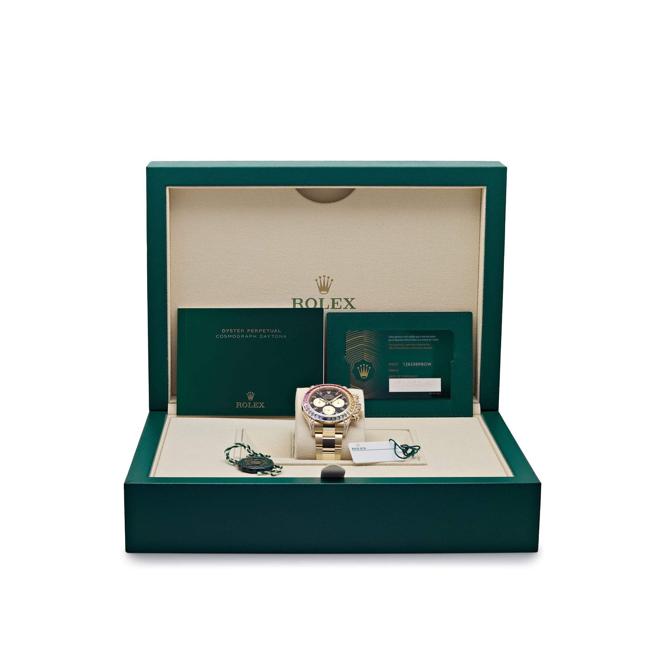 Rolex Daytona 126598RBOW 'Rainbow' Yellow Gold Black Dial Sapphire Bezel