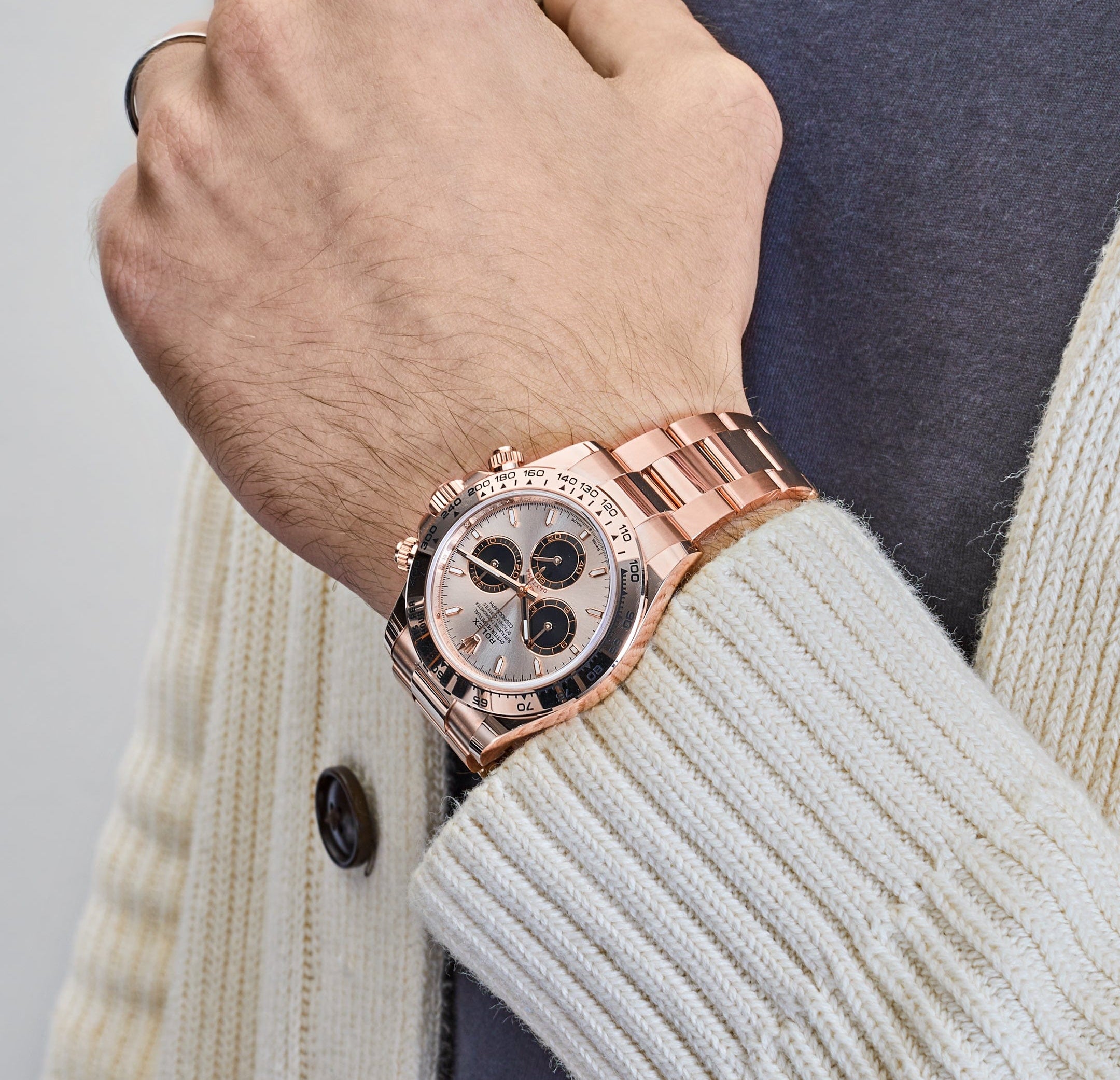 Rolex Daytona Cosmograph Rose Gold Sundust Dial 126505 Wrist Aficionado