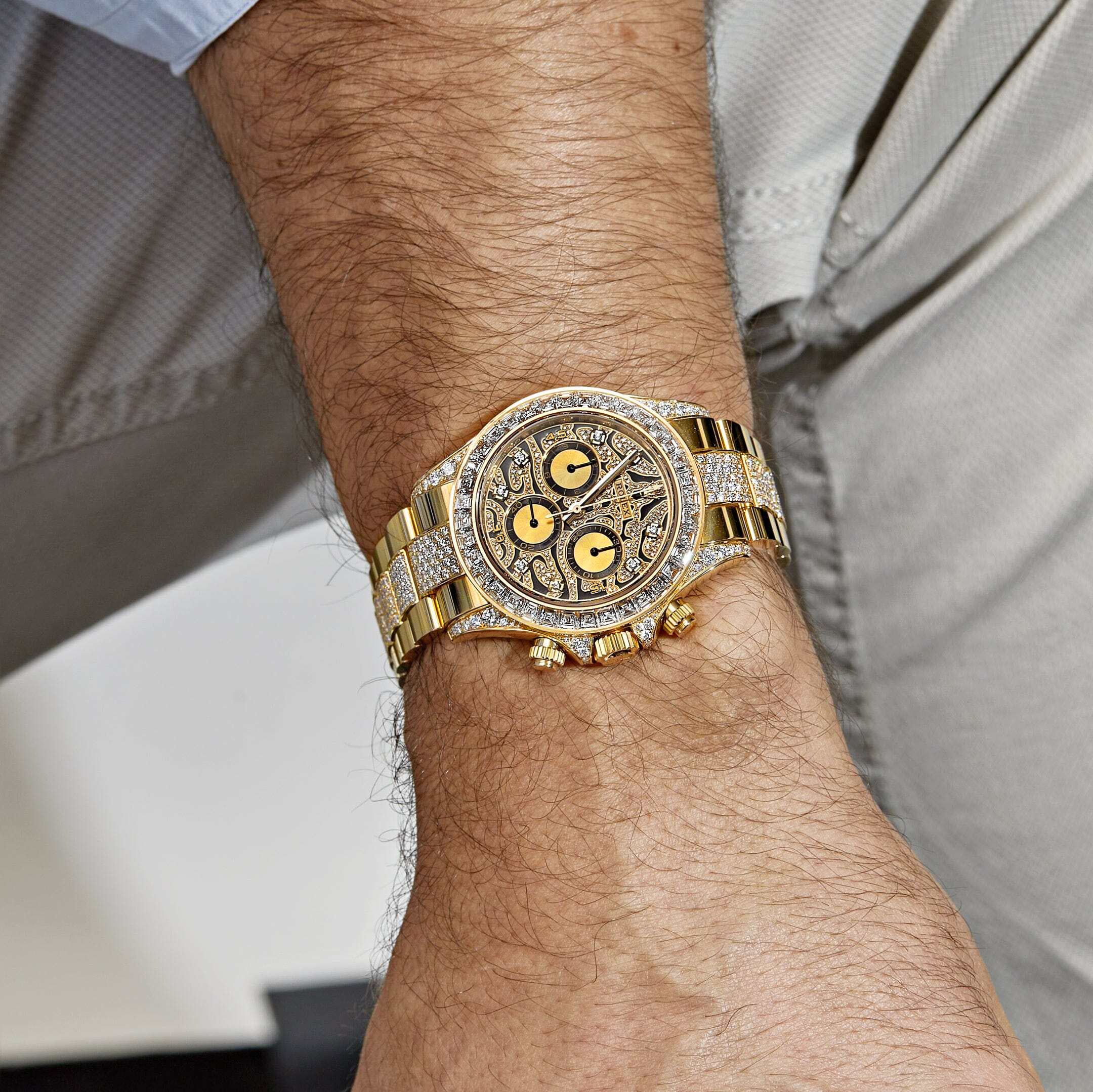 Rolex Daytona 'Eye of the Tiger' 116598TBR Yellow Gold Diamond Accents