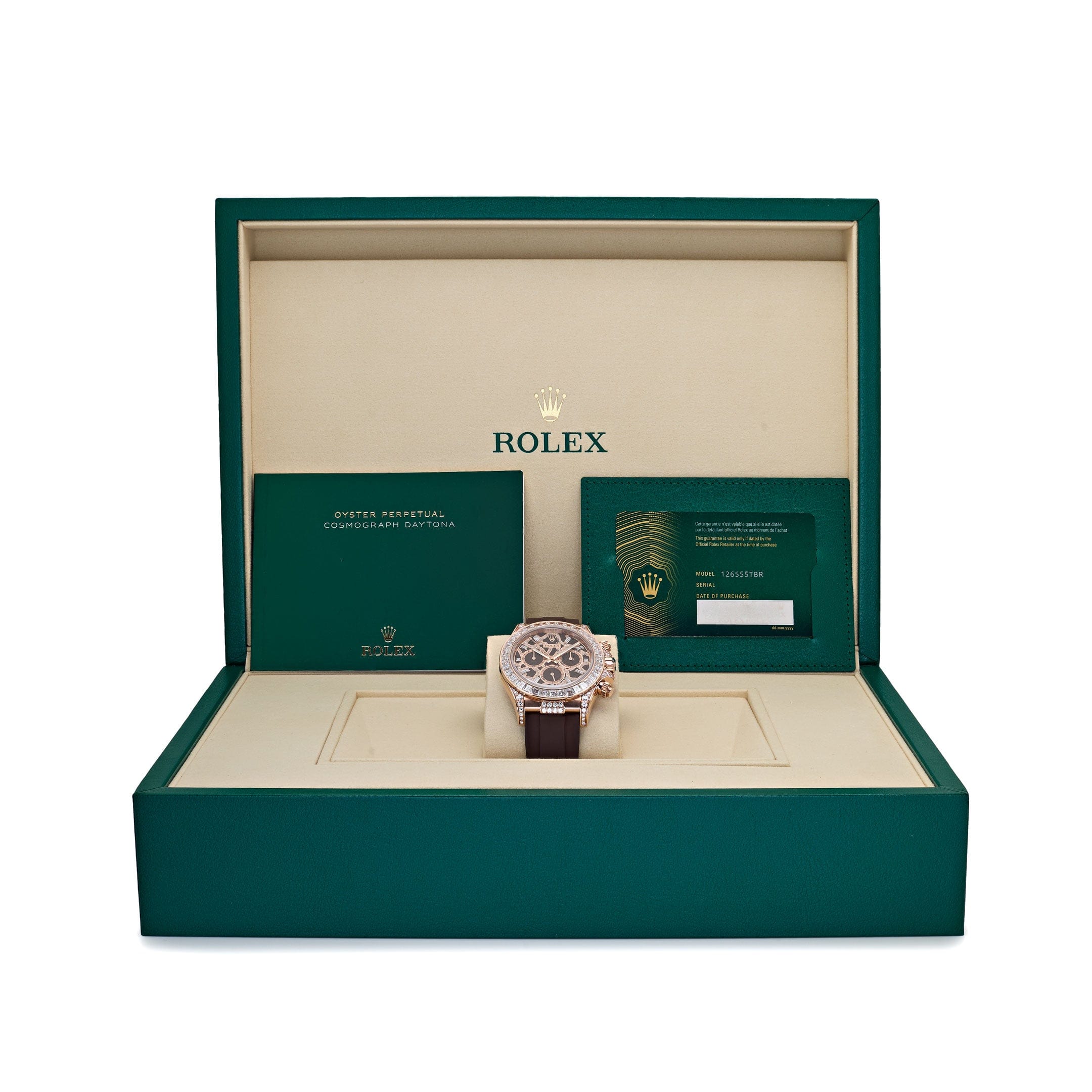 Rolex Daytona 'Giraffe' 126555TBR Rose Gold Chestnut Brown Diamond Dial Diamond Bezel