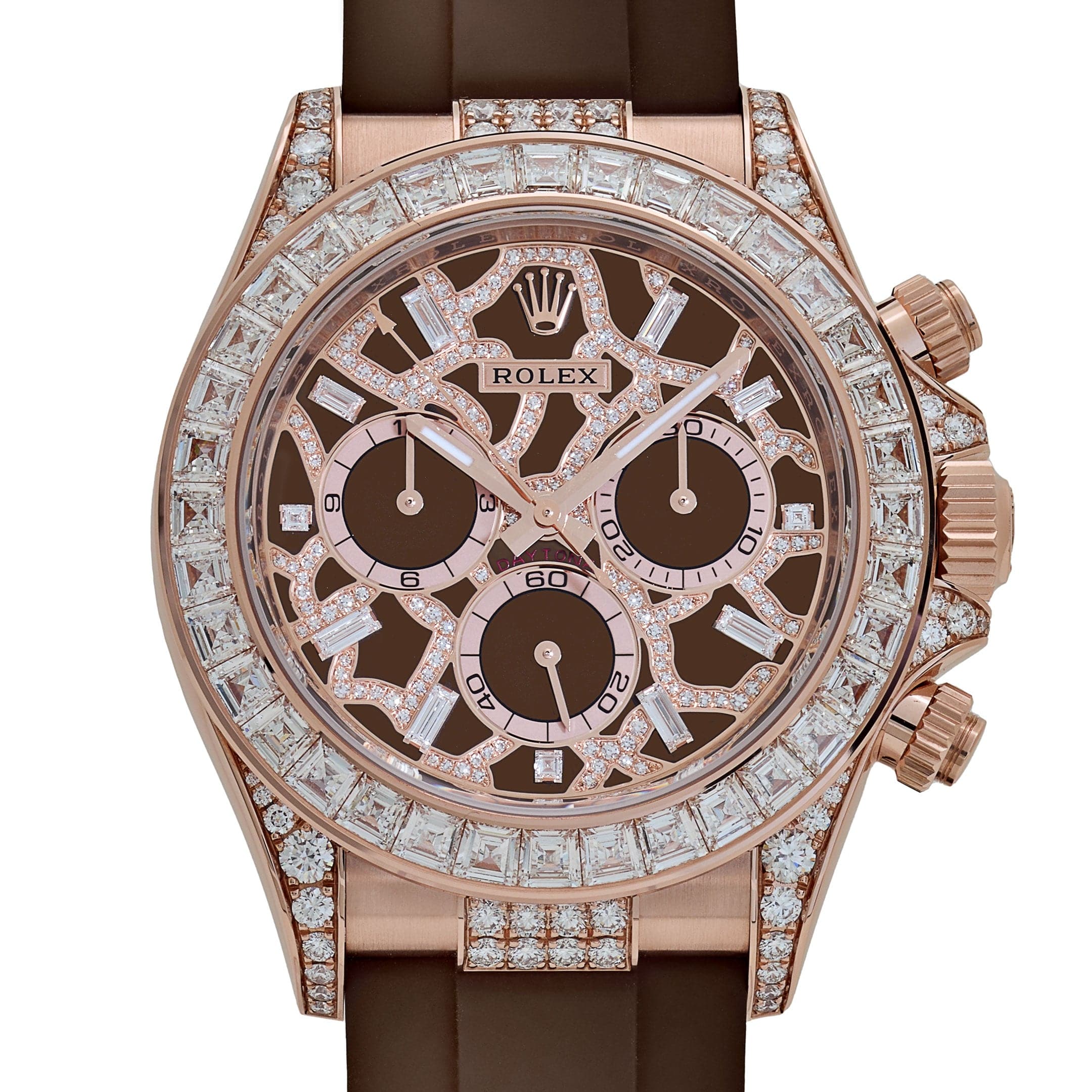 Rolex Daytona 'Giraffe' 126555TBR Rose Gold Chestnut Brown Diamond Dial Diamond Bezel