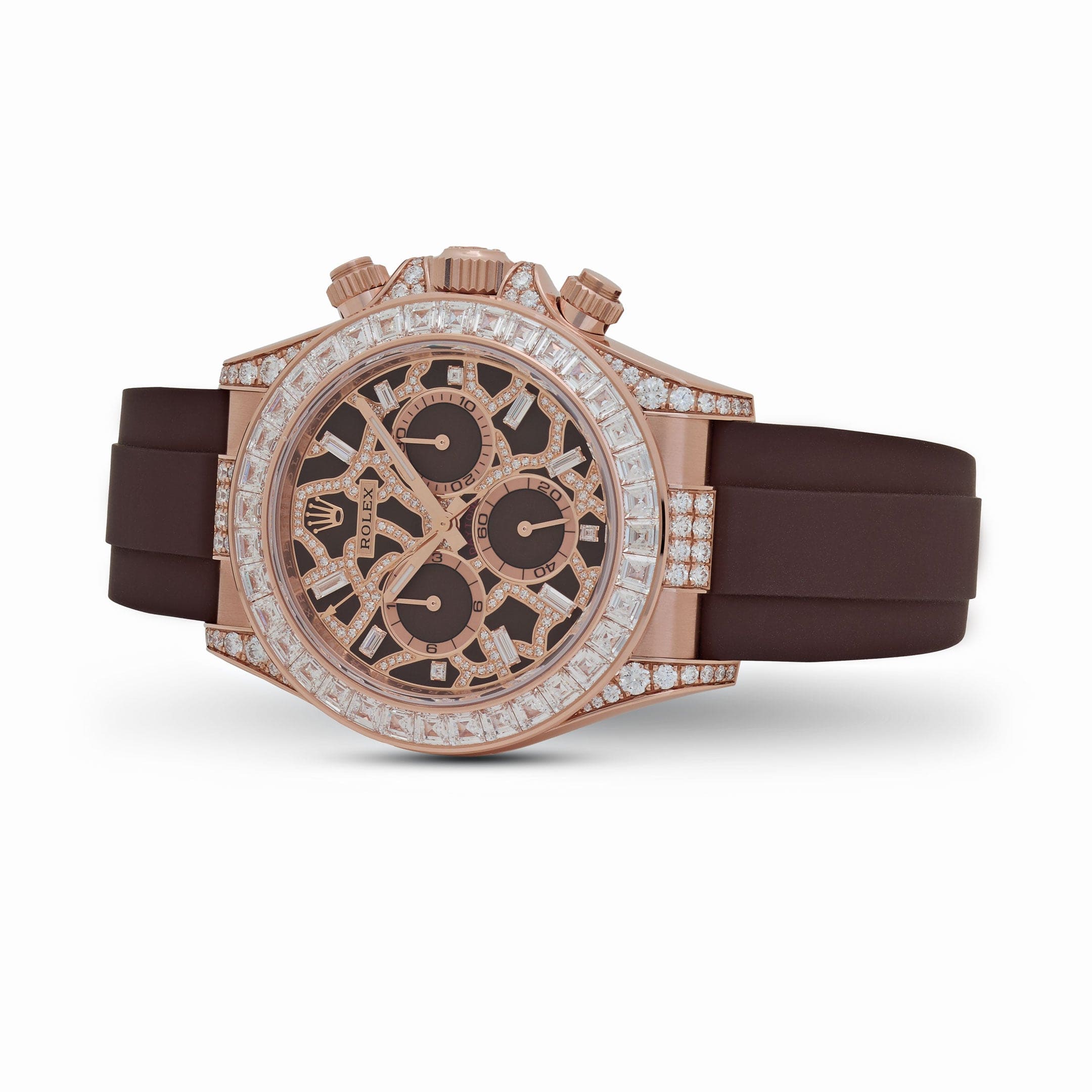 Rolex Daytona 'Giraffe' 126555TBR Rose Gold Chestnut Brown Diamond Dial Diamond Bezel