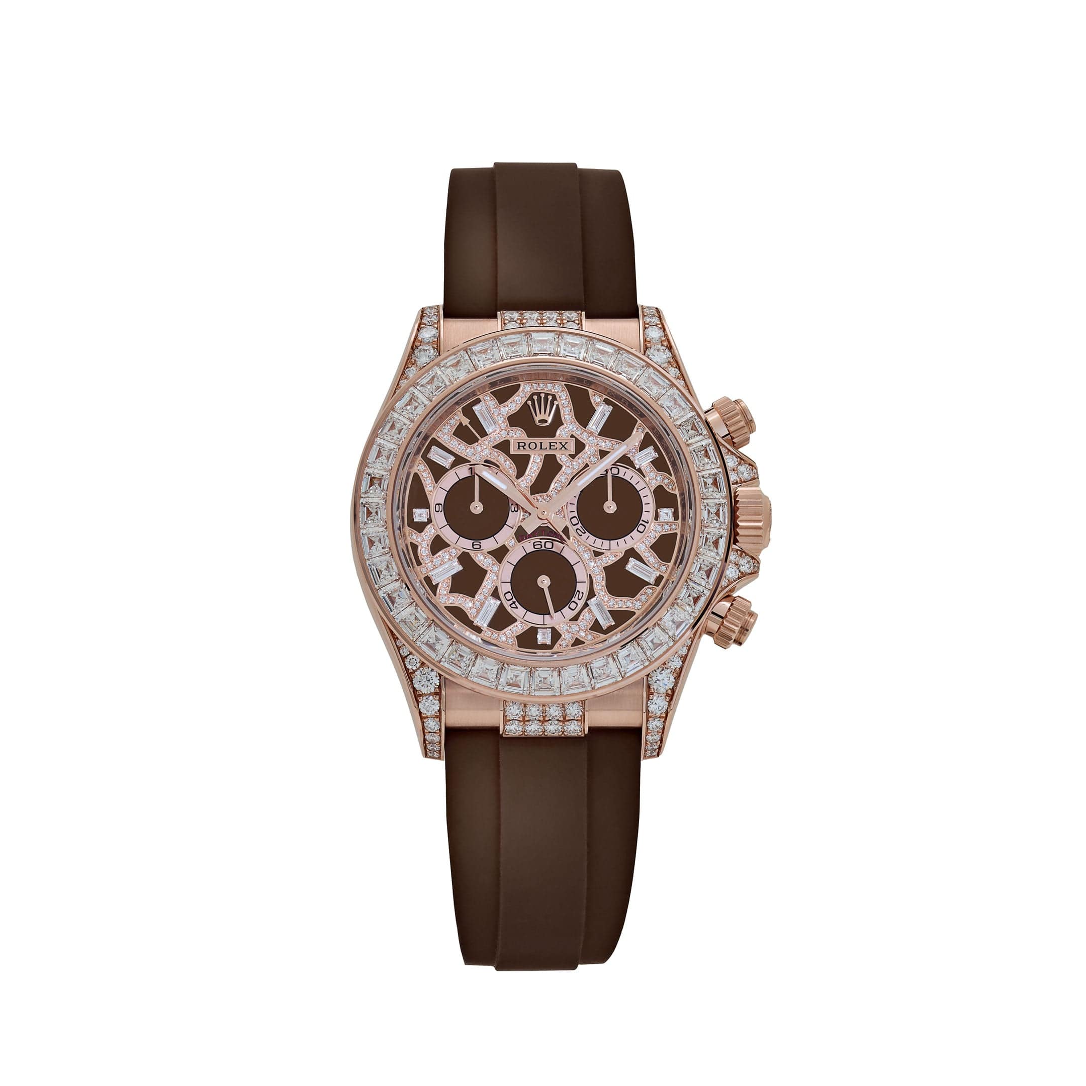 Rolex Daytona 'Giraffe' 126555TBR Rose Gold Chestnut Brown Diamond Dial Diamond Bezel