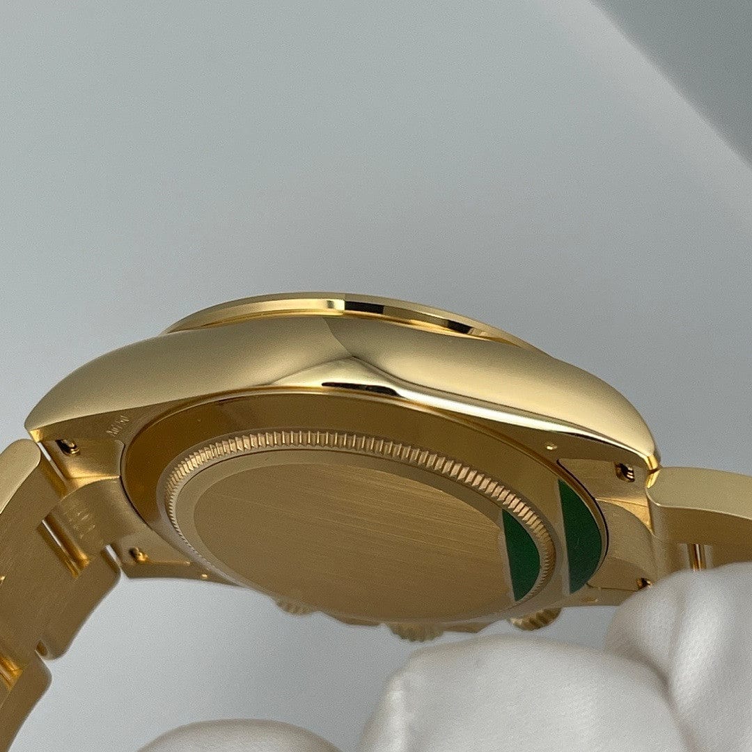 Luxury Watch Rolex Daytona Yellow Gold Champagne & Black Dial 116508 Wrist Aficionado