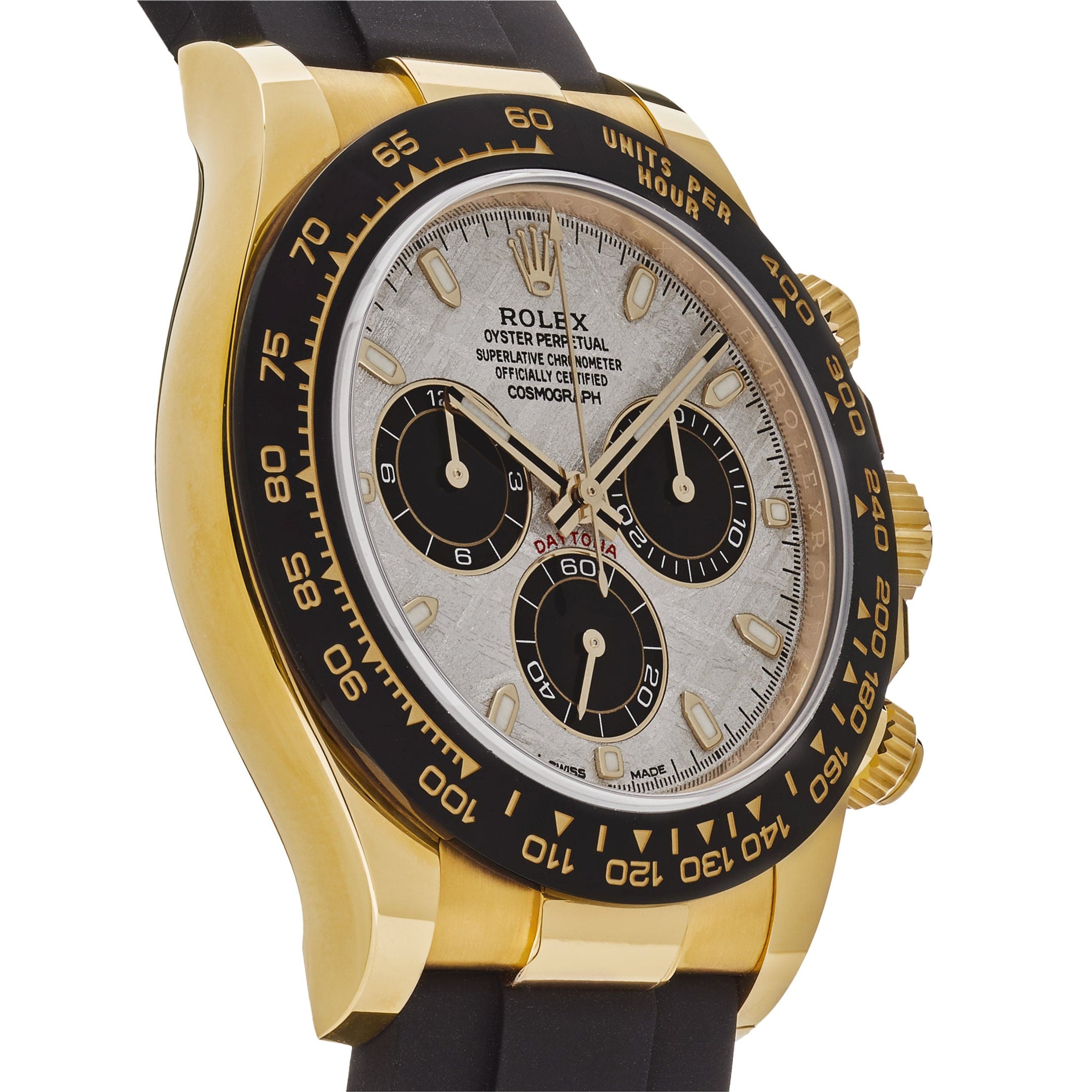 Luxury Watch Rolex Daytona Yellow Gold Meteorite & Black Dial 116518LN Wrist Aficionado
