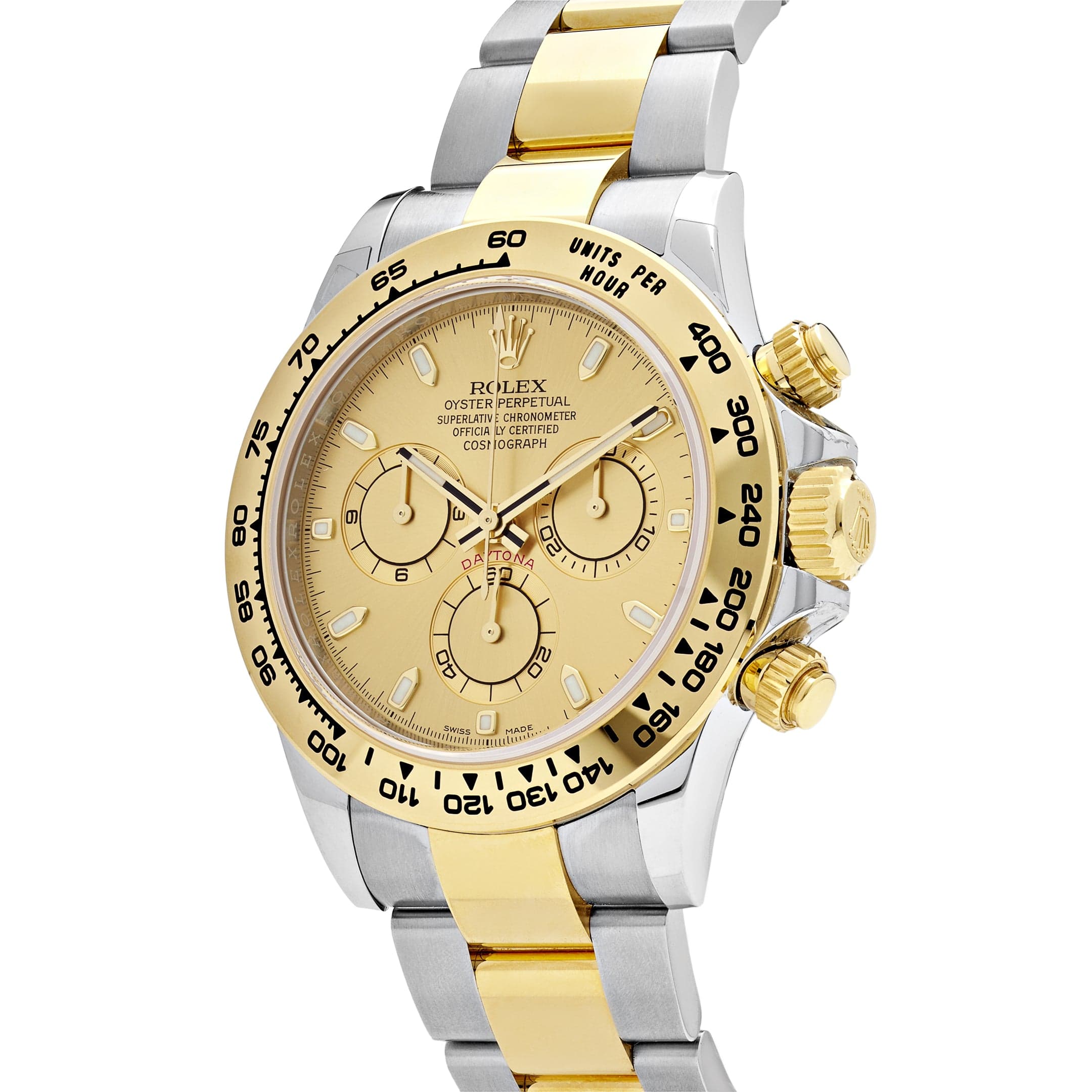 Luxury Watch Rolex Daytona Yellow Gold Steel Champagne Dial 116503 Wrist Aficionado