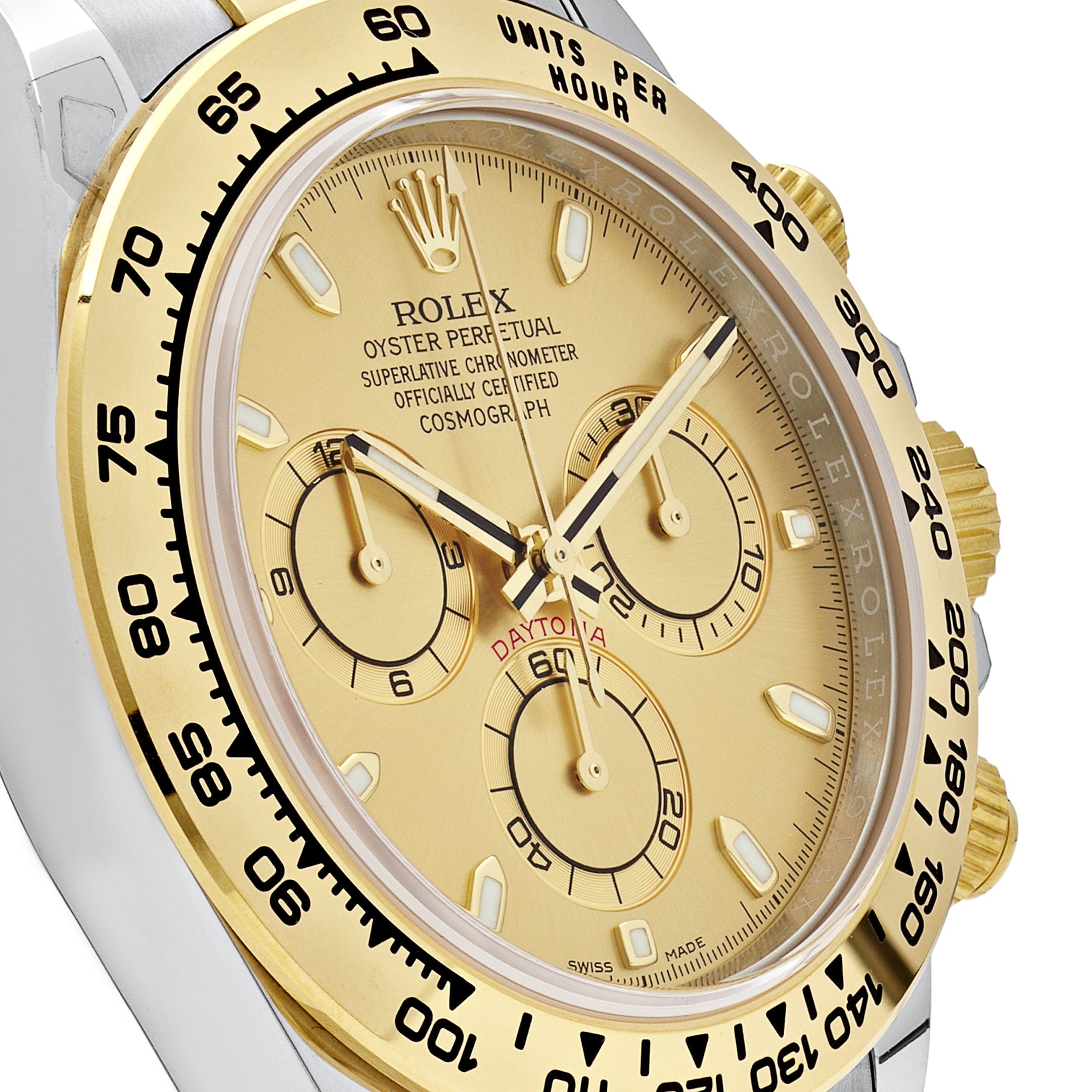 Luxury Watch Rolex Daytona Yellow Gold Steel Champagne Dial 116503 Wrist Aficionado