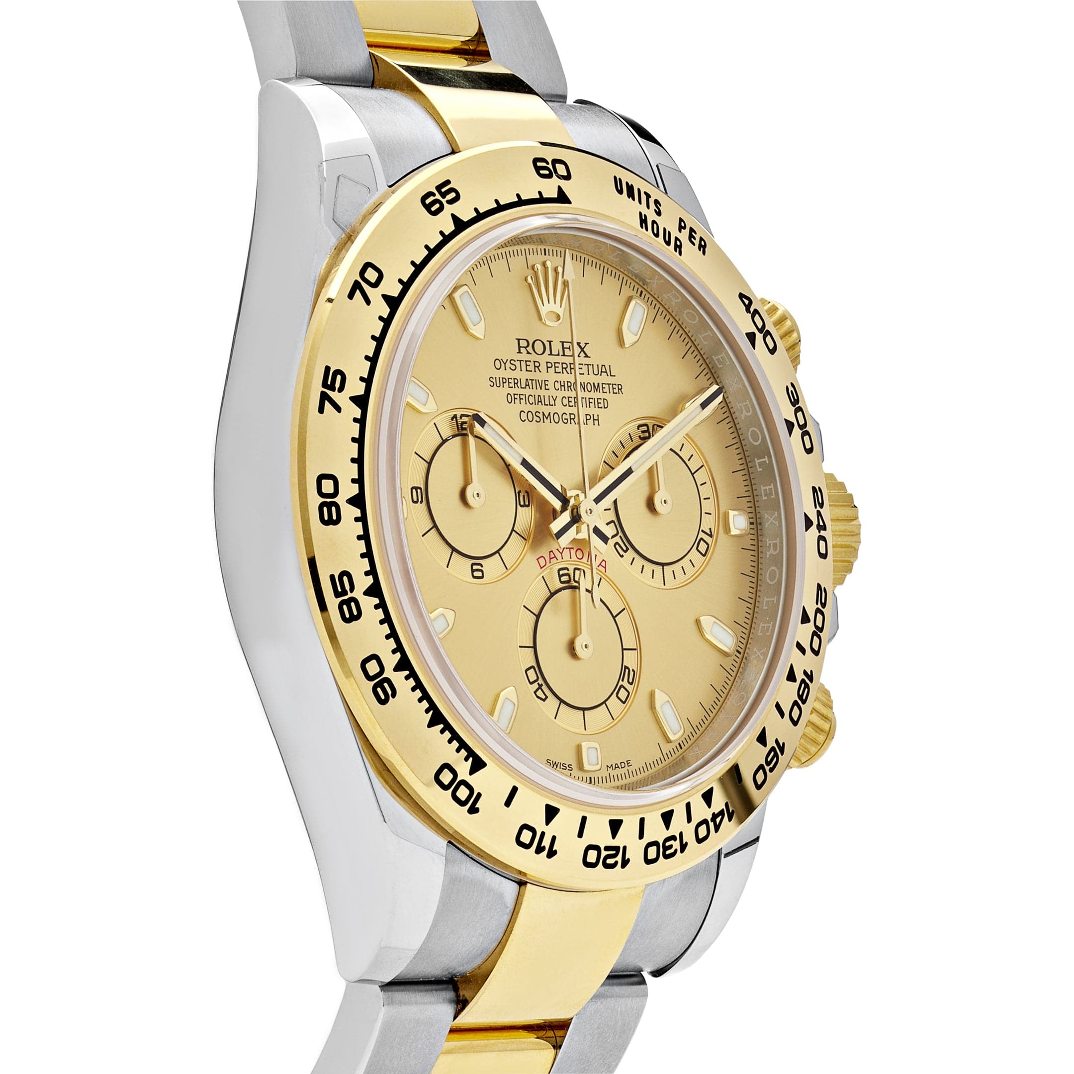 Luxury Watch Rolex Daytona Yellow Gold Steel Champagne Dial 116503 Wrist Aficionado